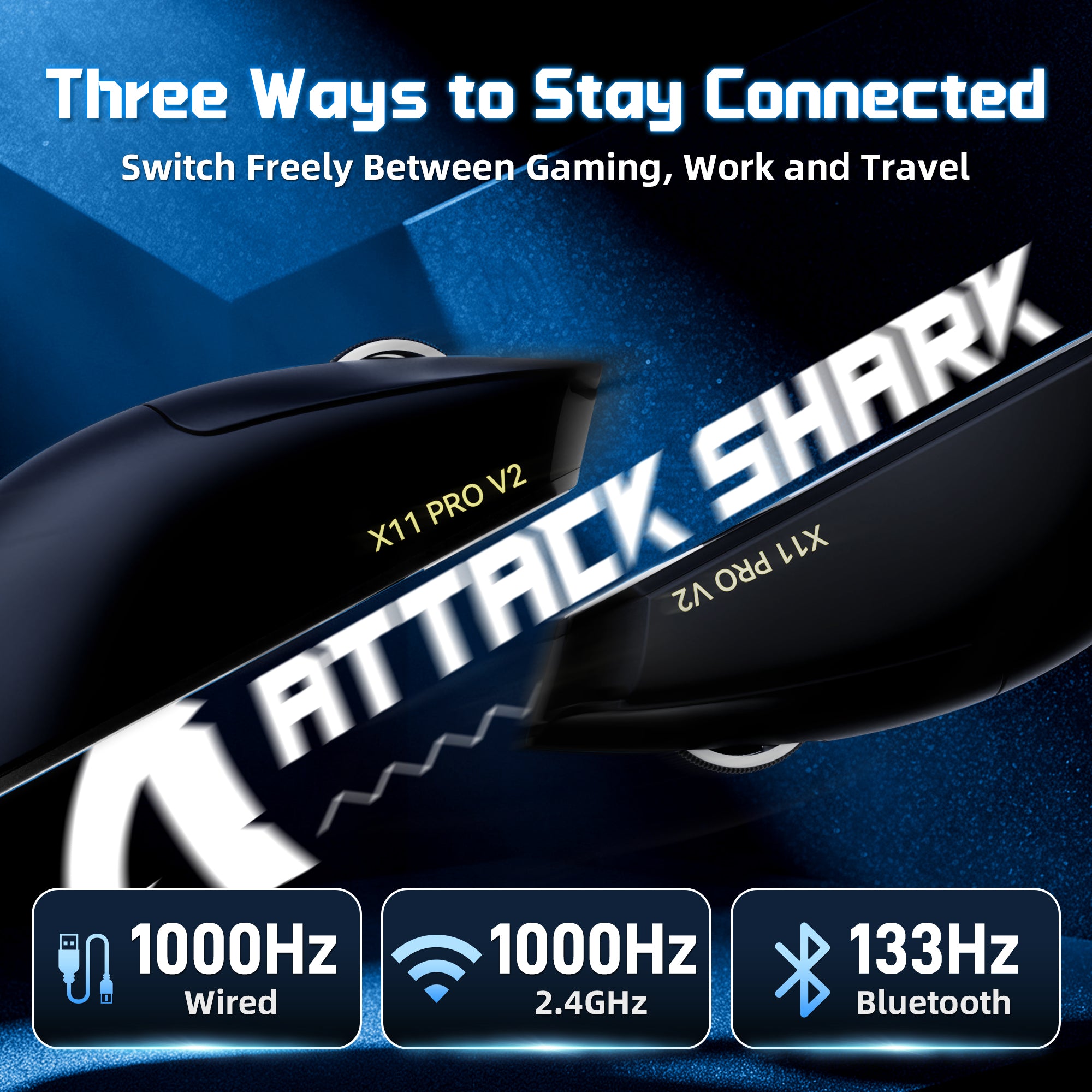 ATTACK SHARK X11 PRO V2 Wireless Gaming Mouse with TFT Display Charging Dock