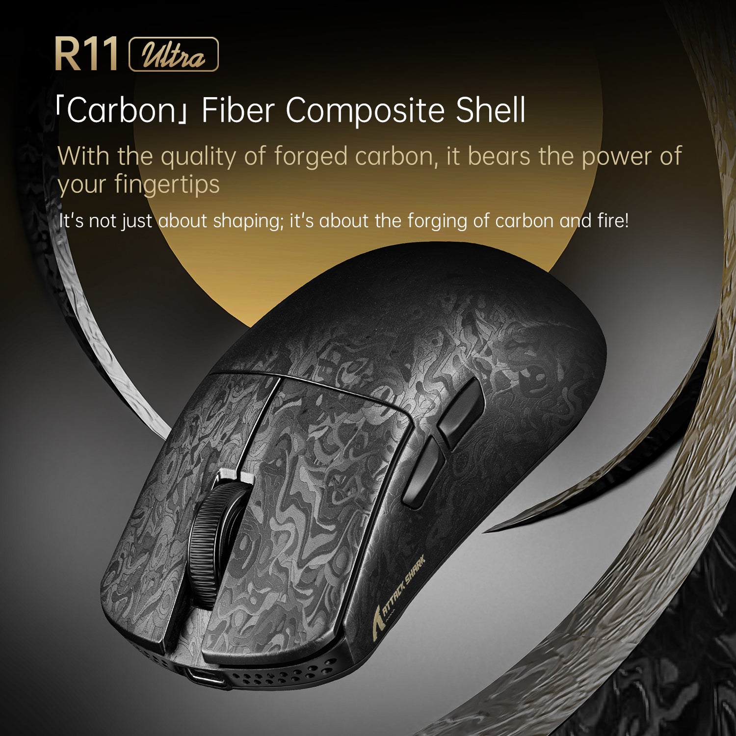 ATTACK SHARK R11 ULTRA Carbon Fiber Wireless 8K PAW3950MAX Gaming Mouse
