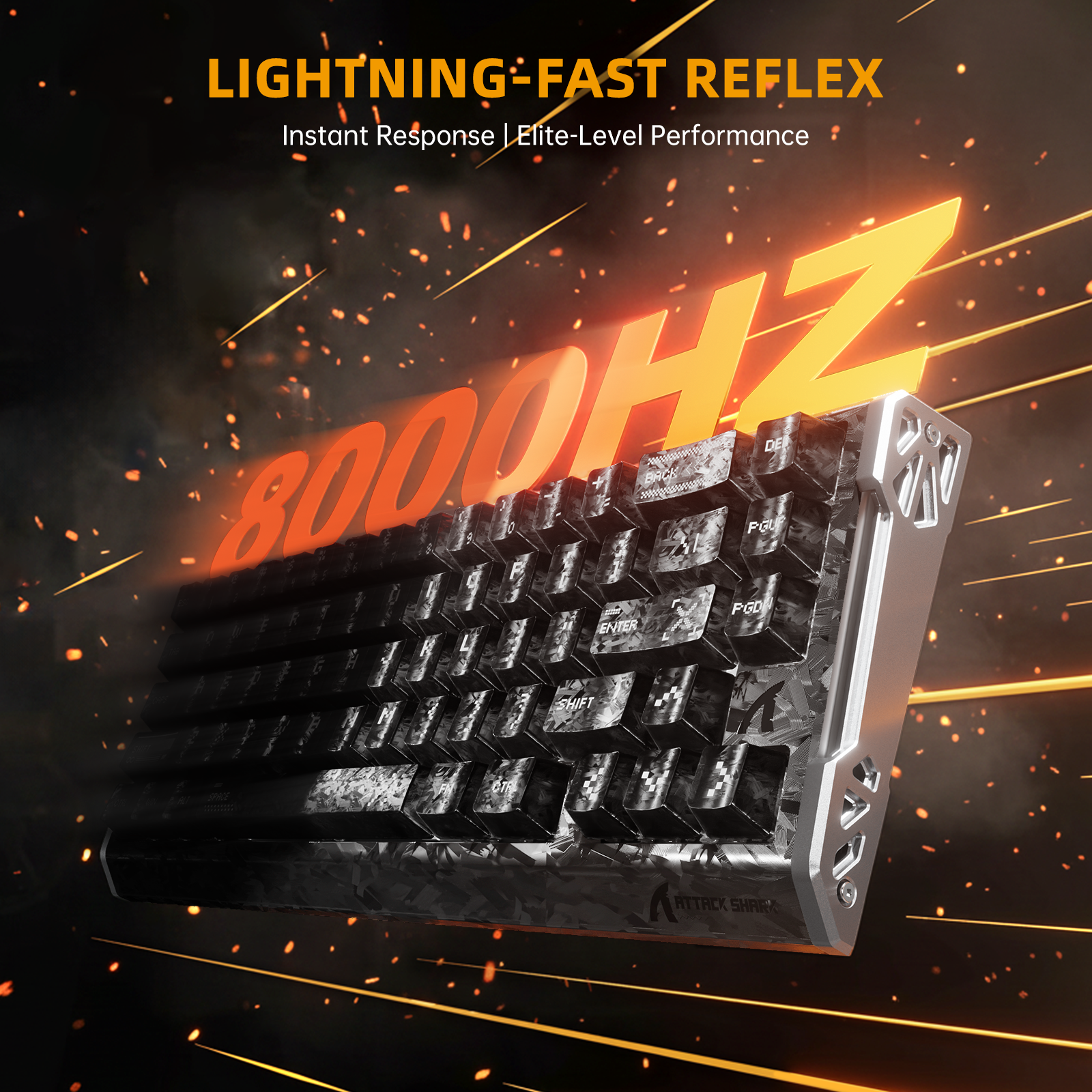 ATTACK SHARK R68 HE Carbonfaser-Schnelltrigger-Tastatur mit Magnetschalter