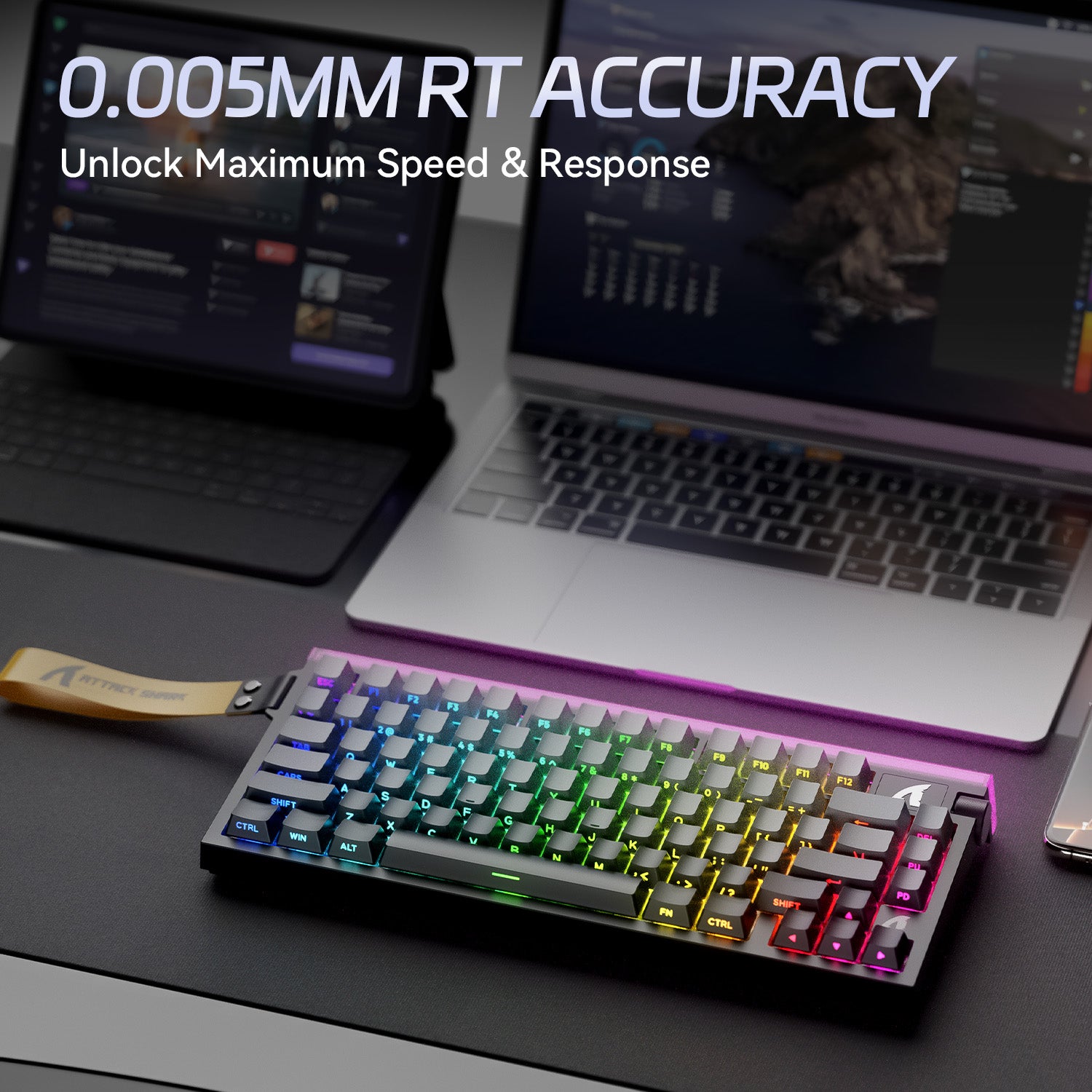 Clavier à déclenchement rapide ATTACK SHARK R85 HE avec interrupteur magnétique et caisson lumineux personnalisé