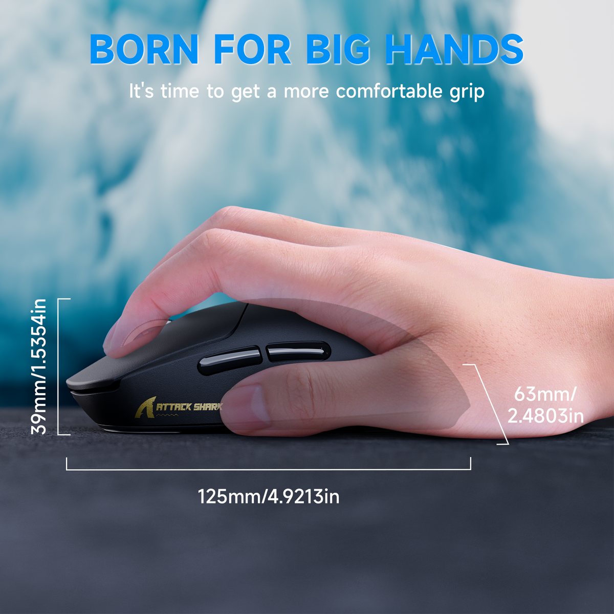 Mouse gamer sem fio de três modos ATTACK SHARK X8 PLUS com cabo C06 ULTRA