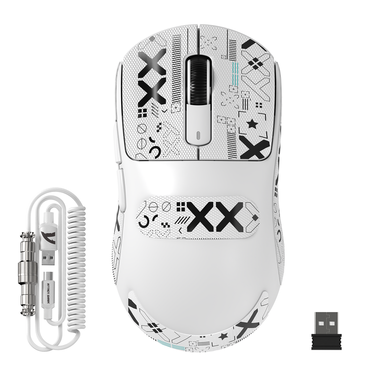 ATTACK SHARK X3 MAX PAW3950 kabellose Gaming-Maus mit C06-Mausspiralkabel