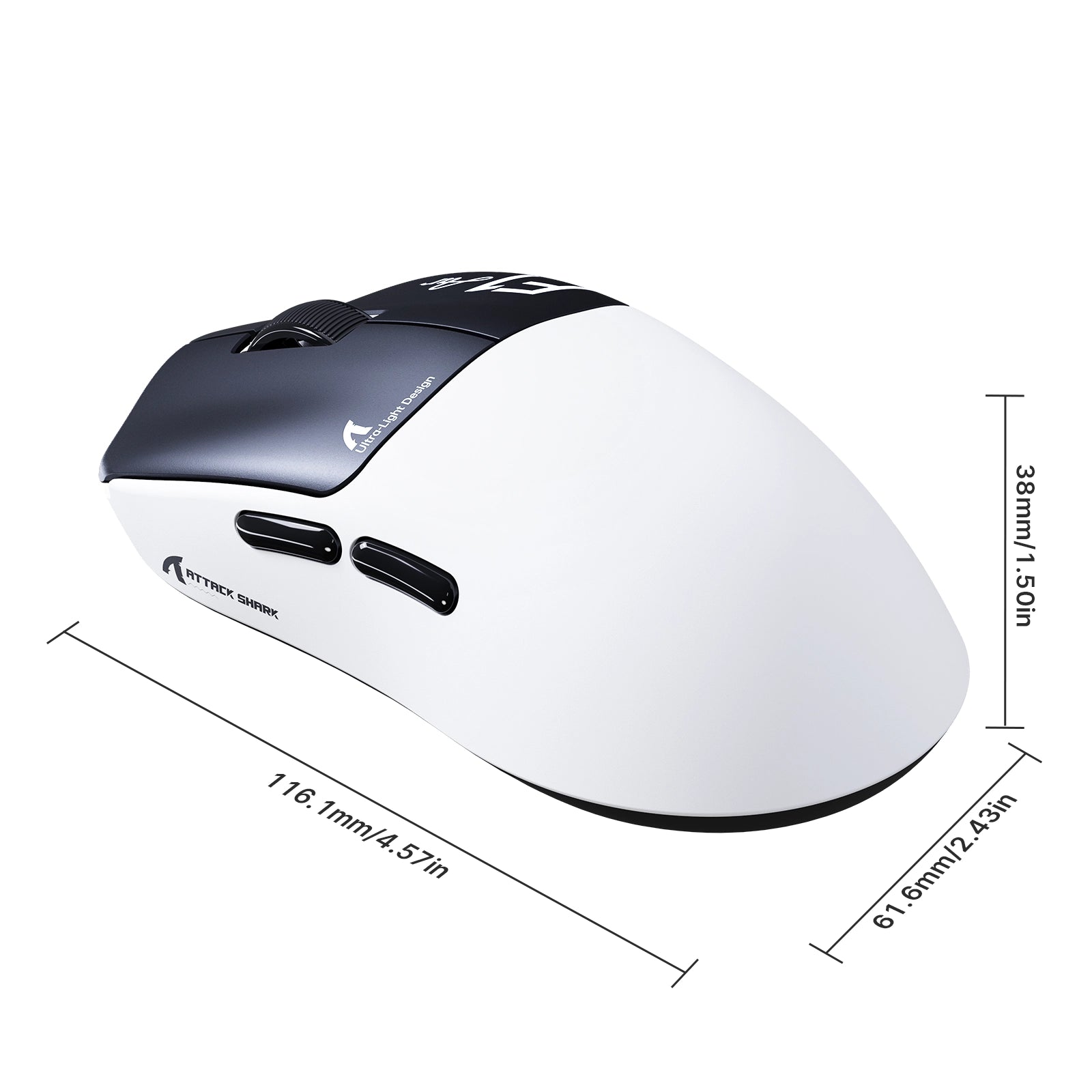 ATTACK SHARK F1 AIR, ratón inalámbrico para gaming de 39 g con PAW3955MAX