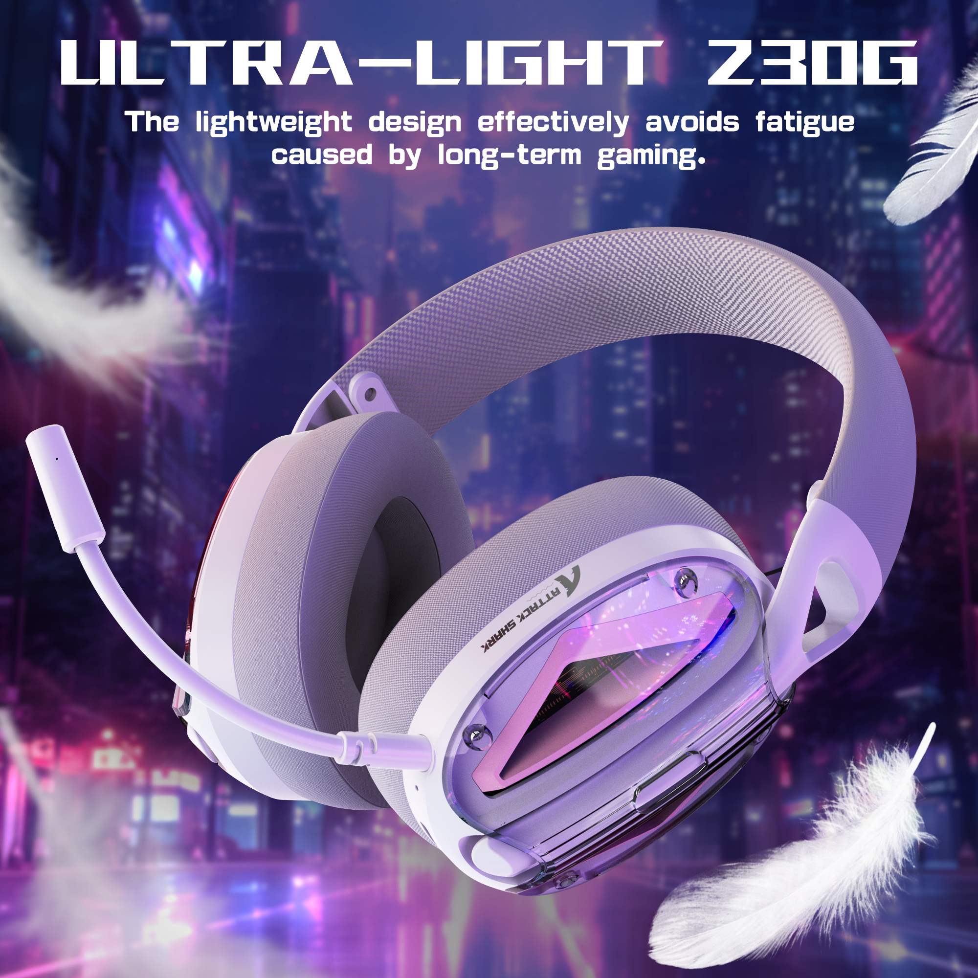 Ultra-light Z30G gaming headset with vibrant design and detachable microphone.