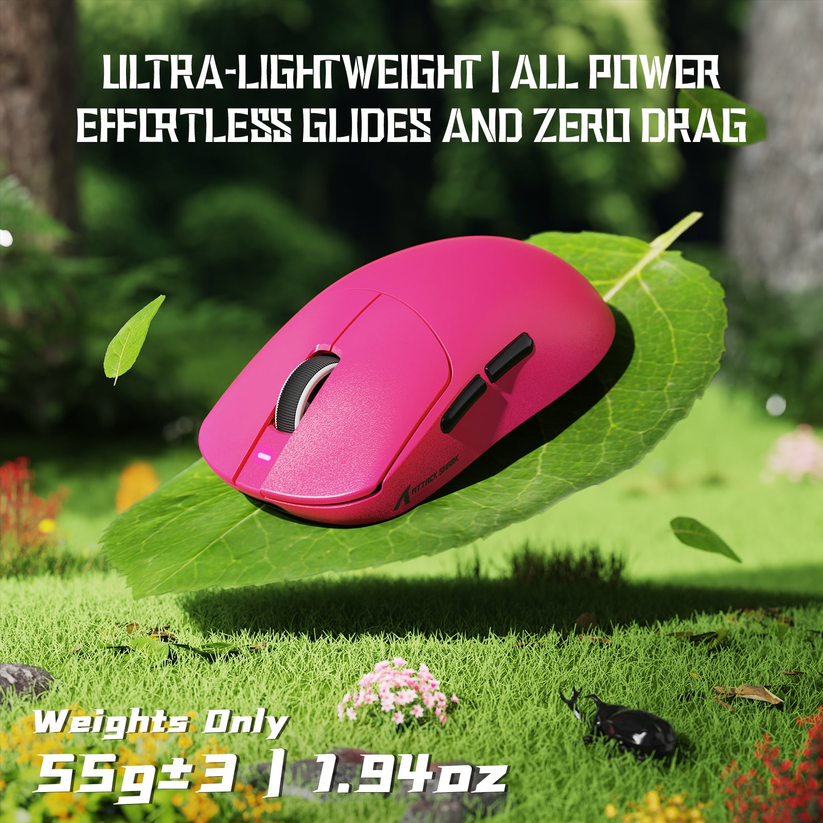 ATTACK SHARK X8SE Kabellose Tri-Mode-Gaming-Maus, 25.000 DPI, ultraleicht
