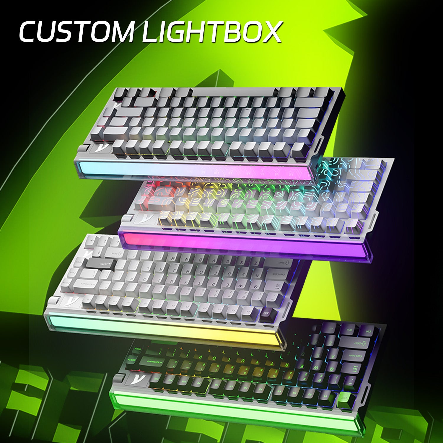 Clavier à déclenchement rapide ATTACK SHARK R85 HE avec interrupteur magnétique et caisson lumineux personnalisé