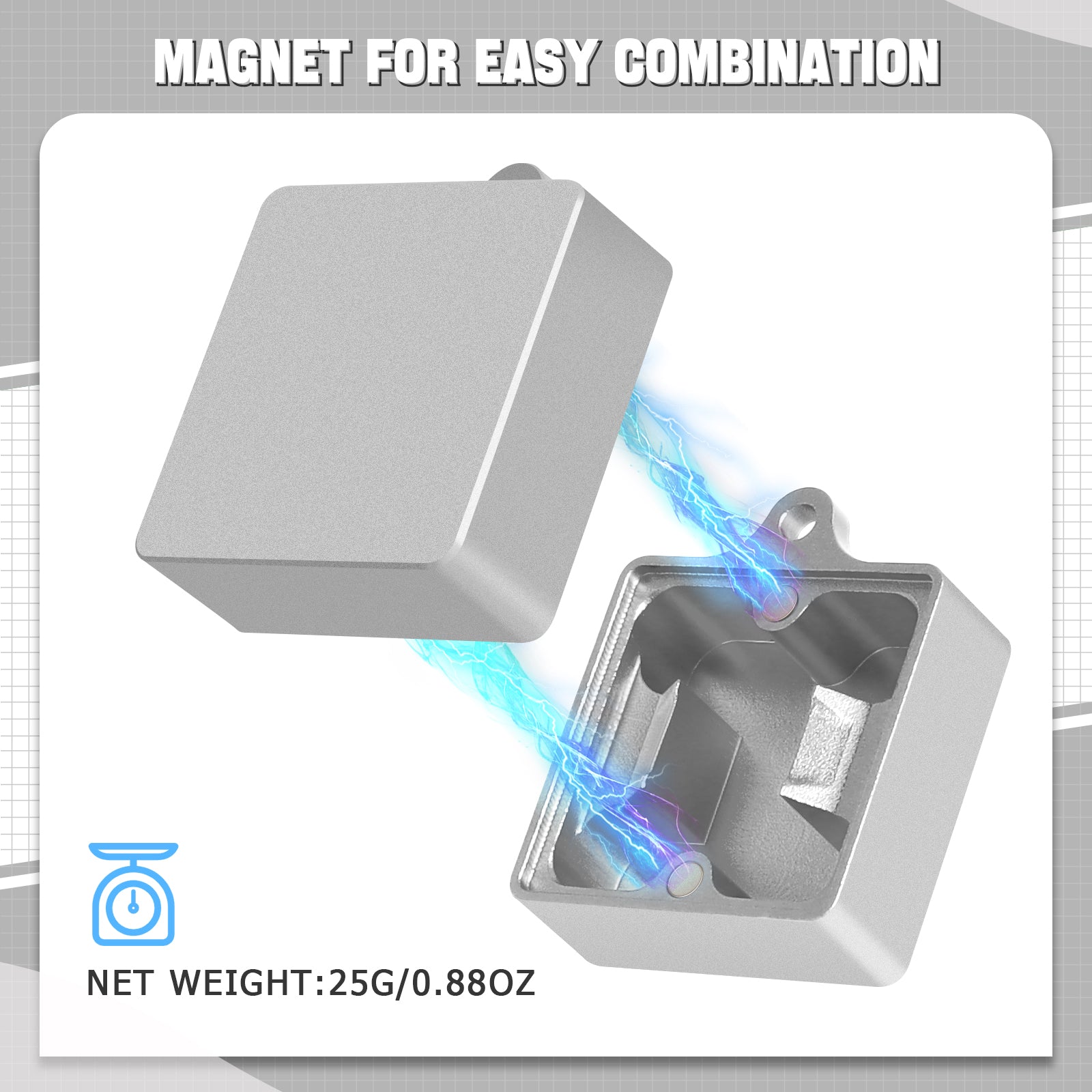 Magnetic switch opener kit component for easy combination and lightweight design.