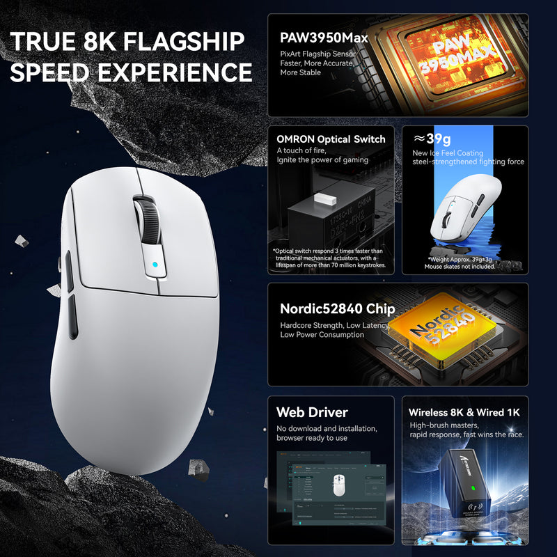 Ultralight 39g Gaming Mouse with 8K Hz | R6 Performance