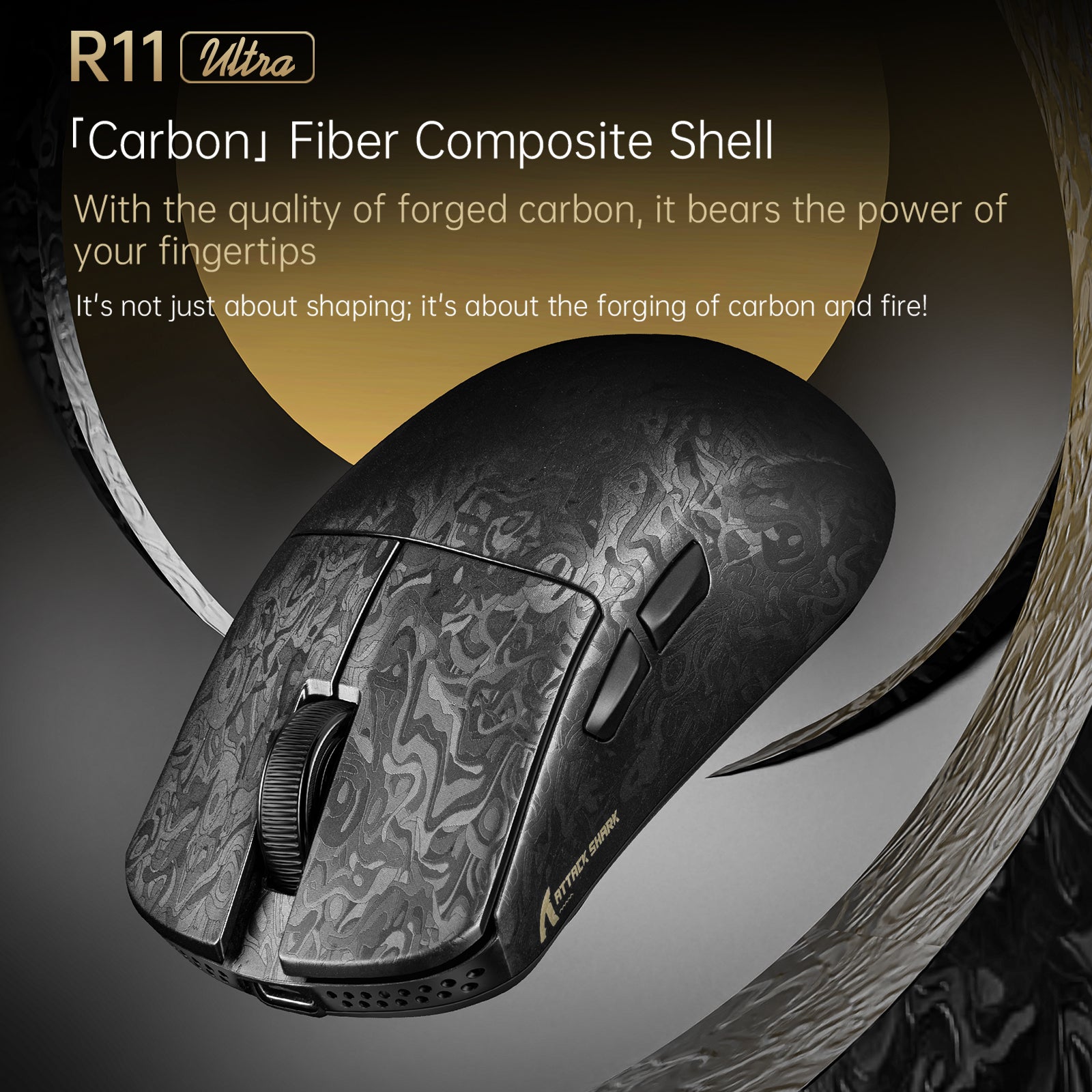 ATTACK SHARK R68 HE & R11 ULTRA カーボンファイバーゲーミングバンドル（C01 ULTRA コイルケーブル付き）