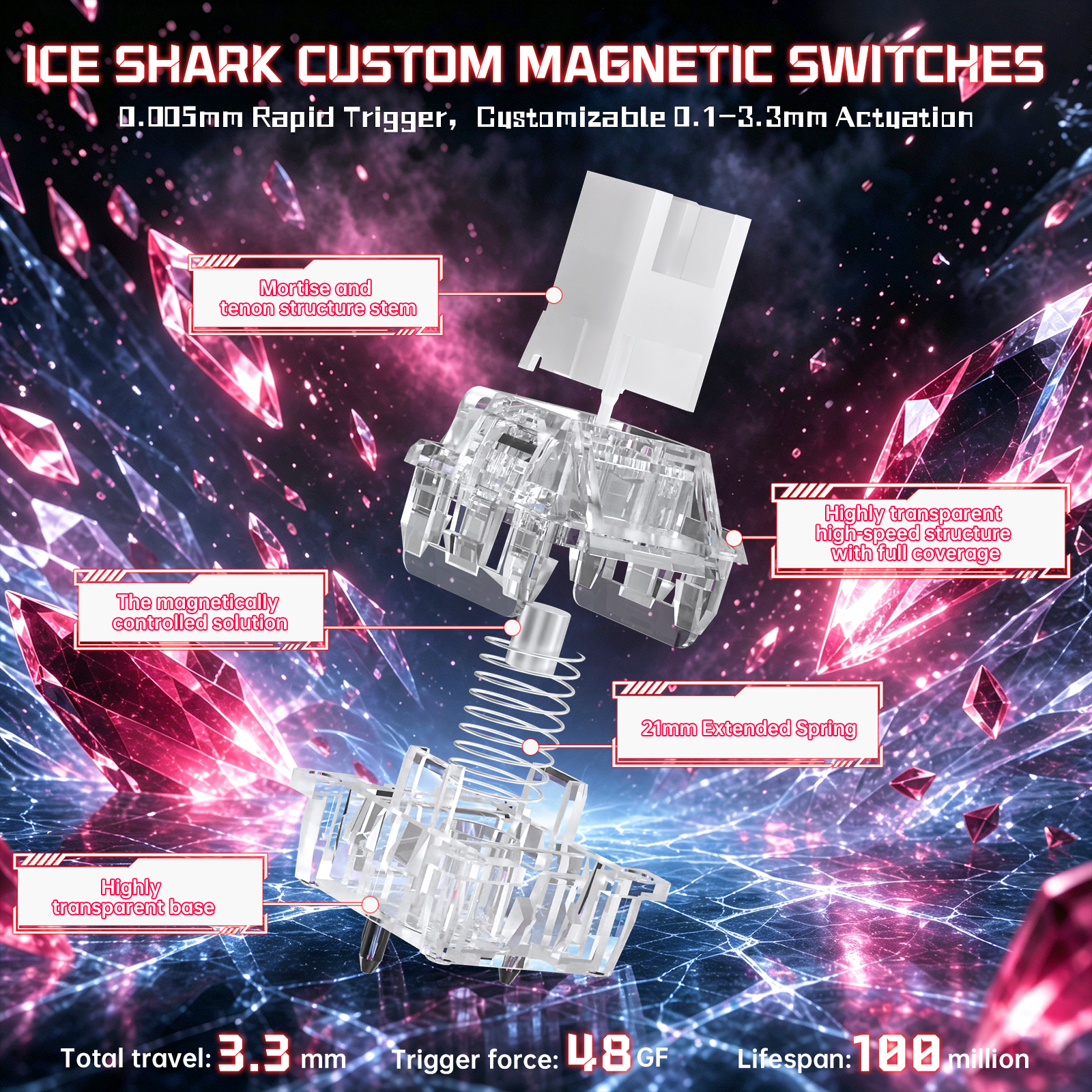 ATTACK SHARK R98 HE カーボンファイバー有線ラピッドトリガー磁気スイッチキーボード C01 Ultra RGB コイルケーブル付き