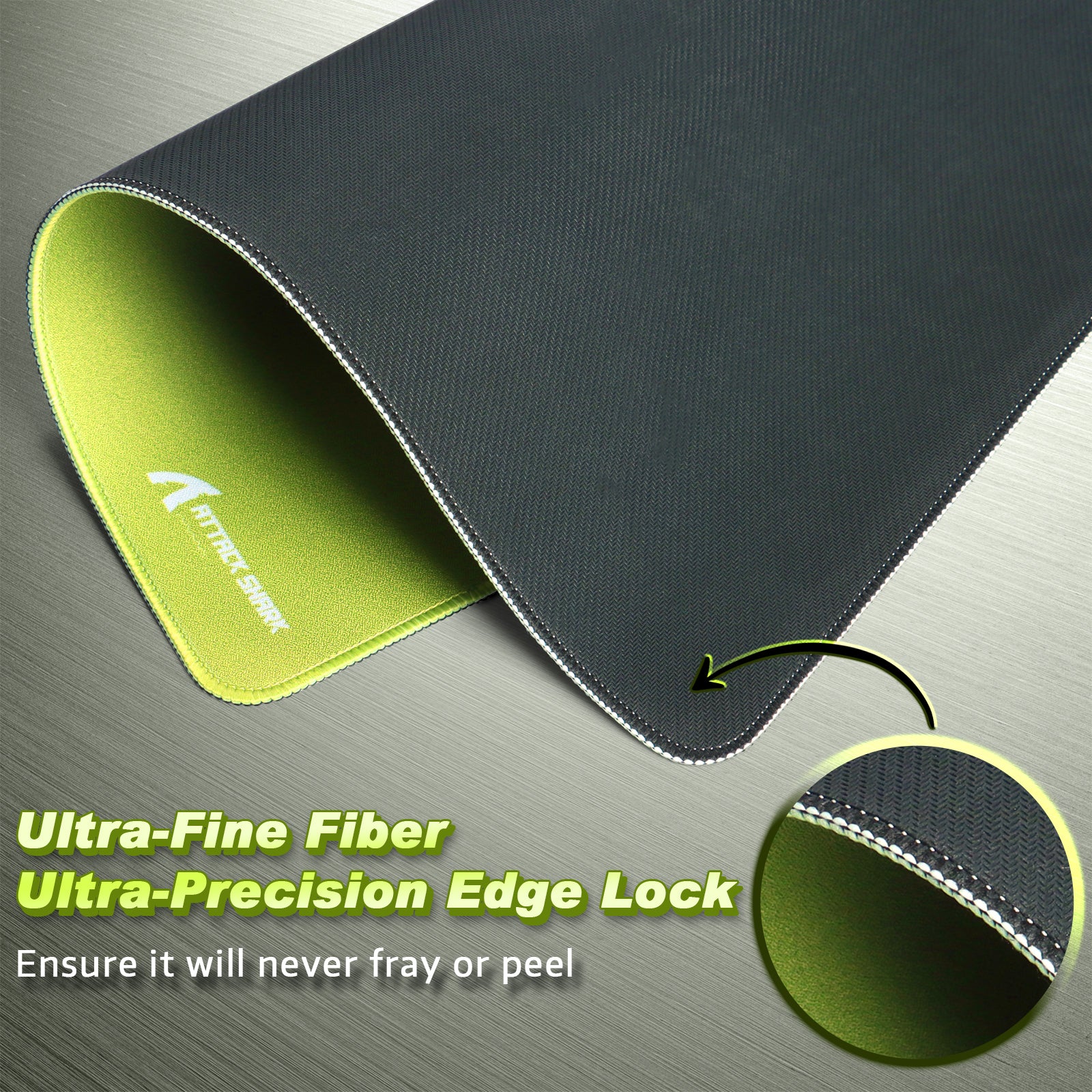 Attack Shark mouse pad with ultra-fine fiber and precision edge lock for durability.