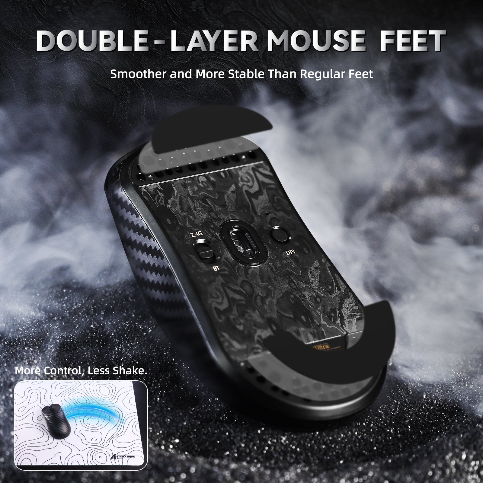 Souris de jeu sans fil 8K ATTACK SHARK R11 ULTRA en fibre de carbone PAW3950MAX avec câble LED C06 Ultra