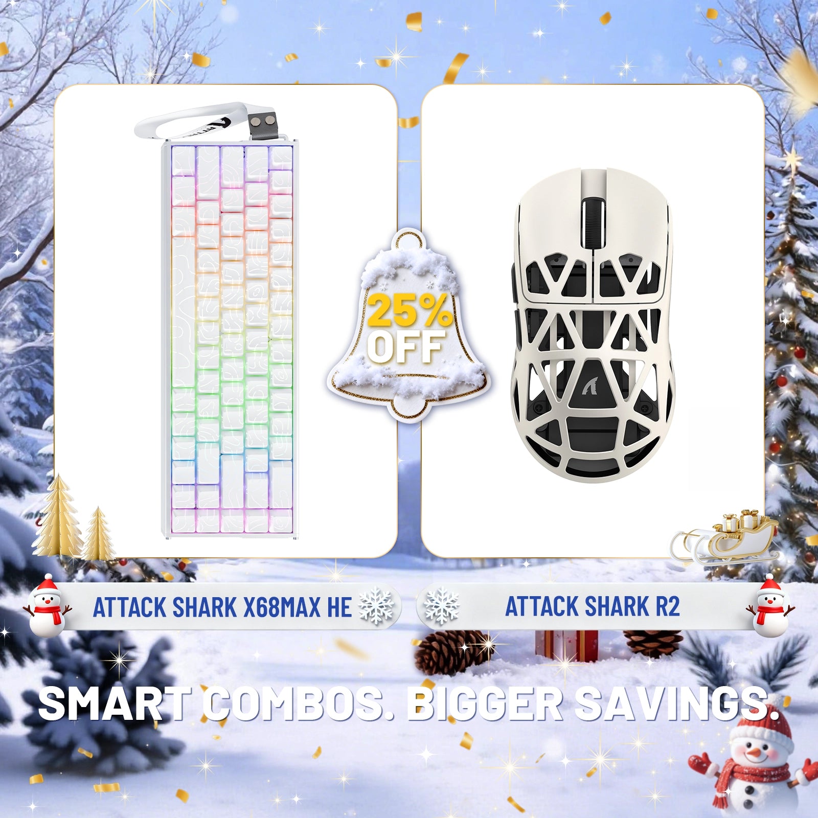 ATTACK SHARK X68MAX HE Rapid Trigger Aluminum Keyboard + R2 Magnesium Alloy Wireless Gaming Mouse Bundle