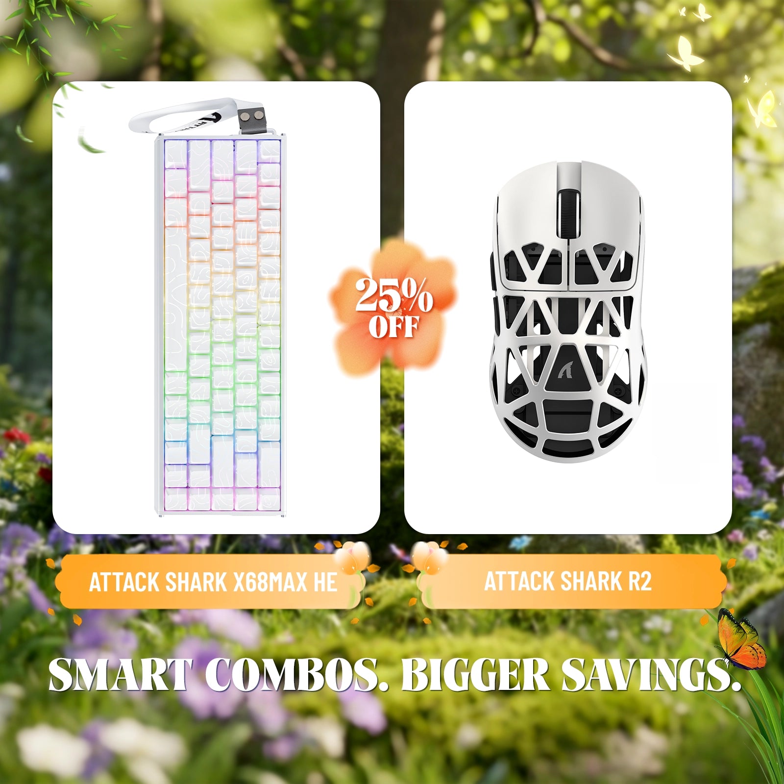 ATTACK SHARK X68MAX HE Rapid Trigger Aluminum Keyboard + R2 Magnesium Alloy Wireless Gaming Mouse Bundle