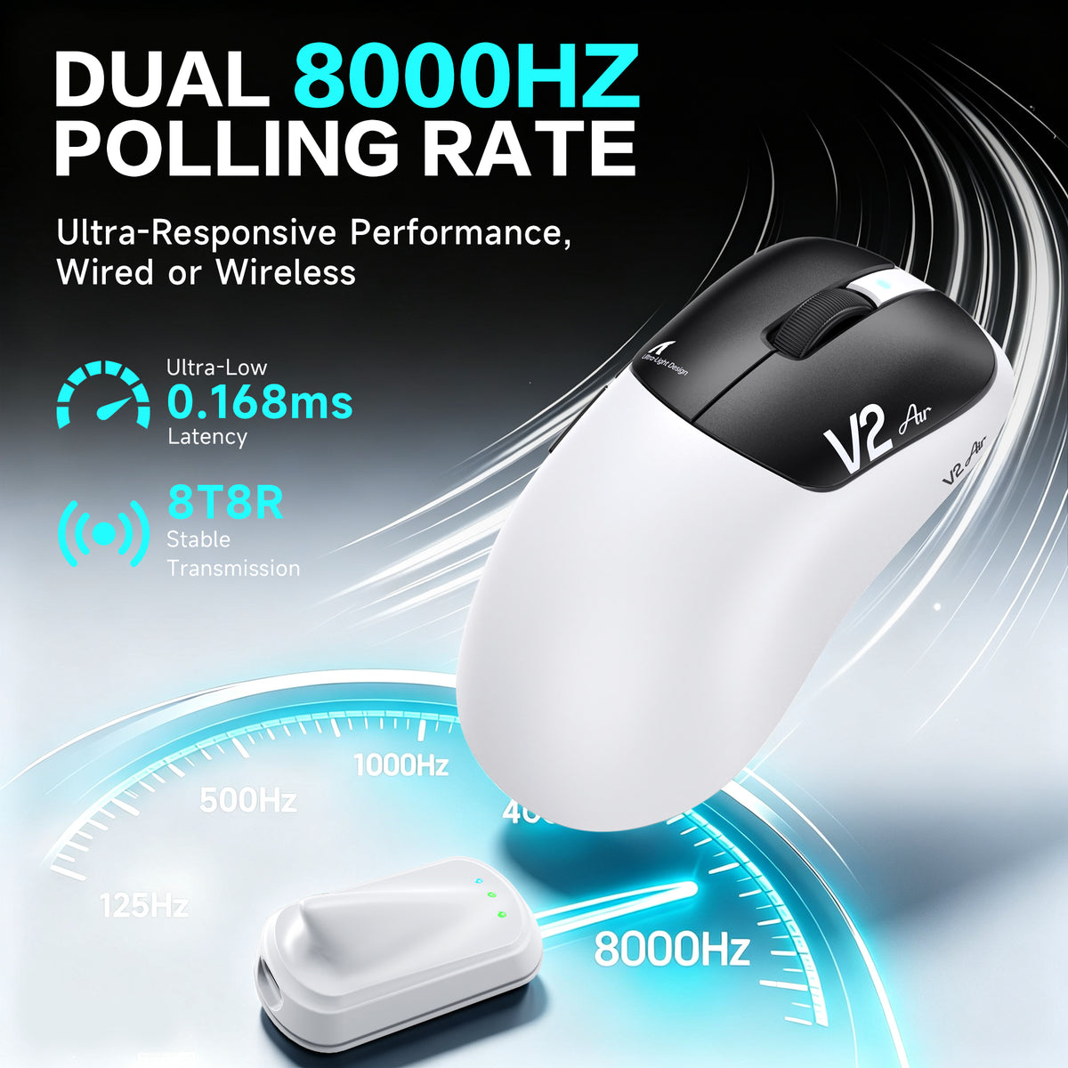 ATTACK SHARK V2 AIR PAW3955MAX Ergonomic Wireless Gaming Mouse