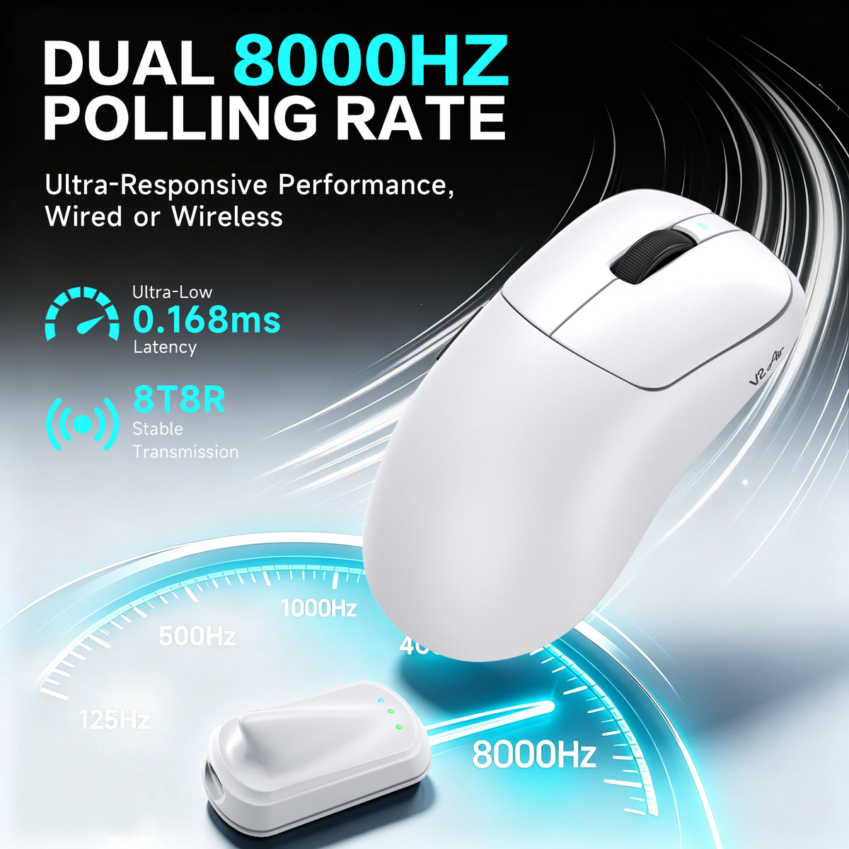 ATTACK SHARK V2 AIR PAW3955MAX Ergonomic Wireless Gaming Mouse