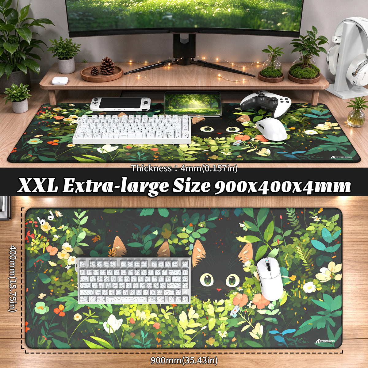 Tapis de Souris Gaming eSport ATTACK SHARK CM02PRO (900x400x4 MM)