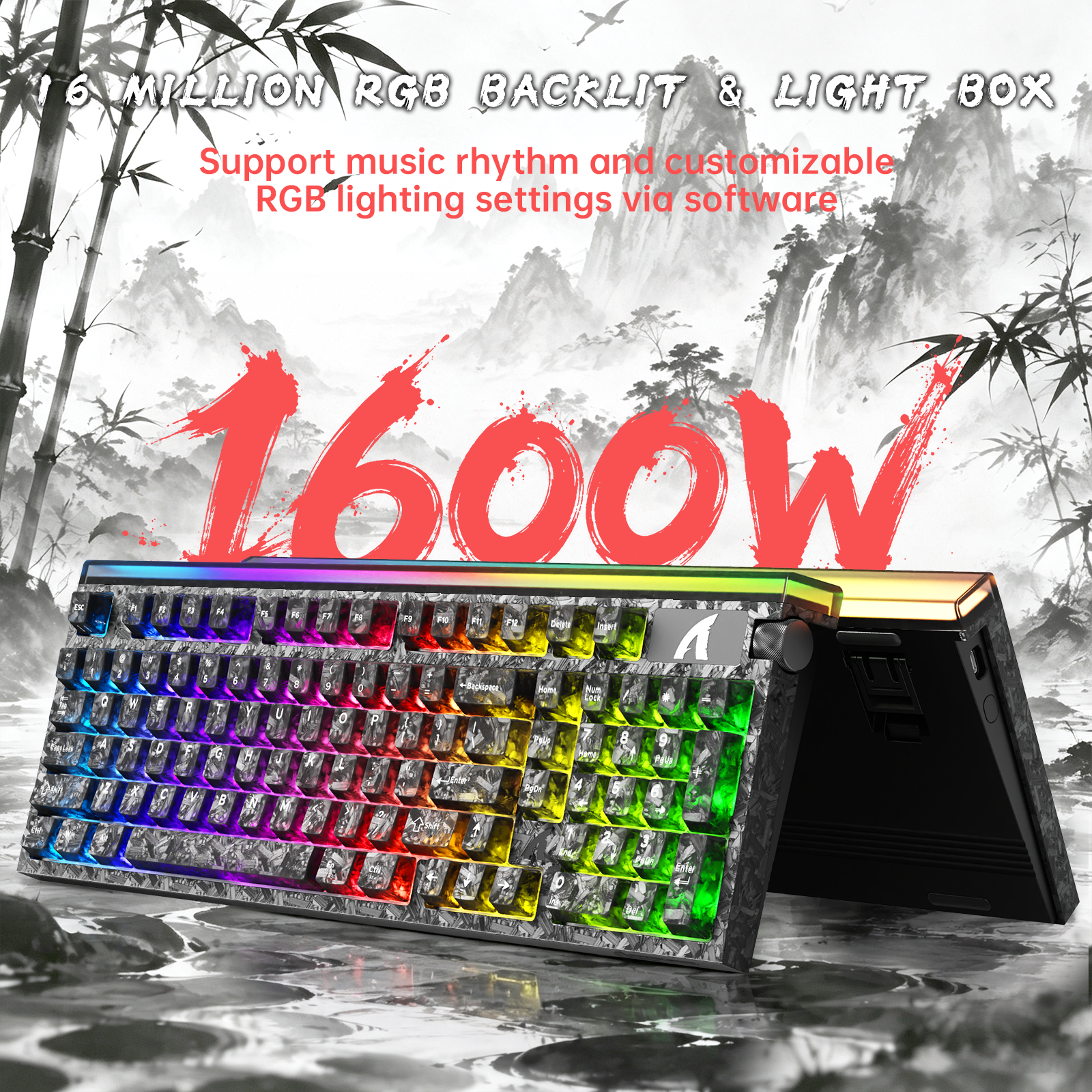 ATTACK SHARK R98 HE カーボンファイバー有線ラピッドトリガー磁気スイッチキーボード C01 Ultra RGB コイルケーブル付き