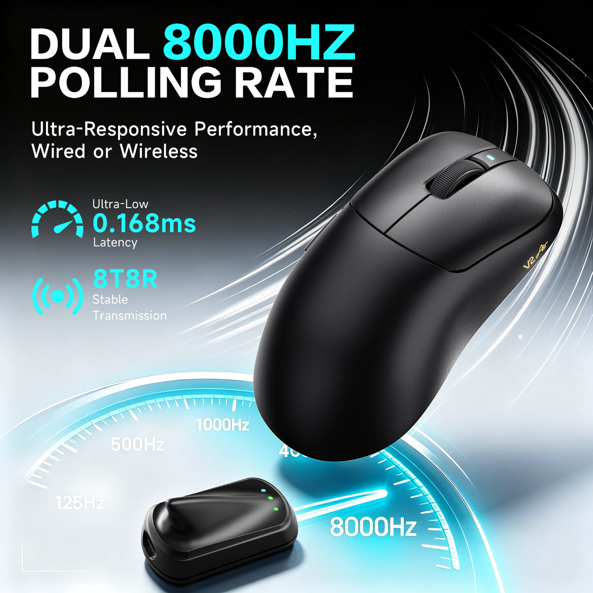 ATTACK SHARK V2 AIR PAW3955MAX Ergonomic Wireless Gaming Mouse