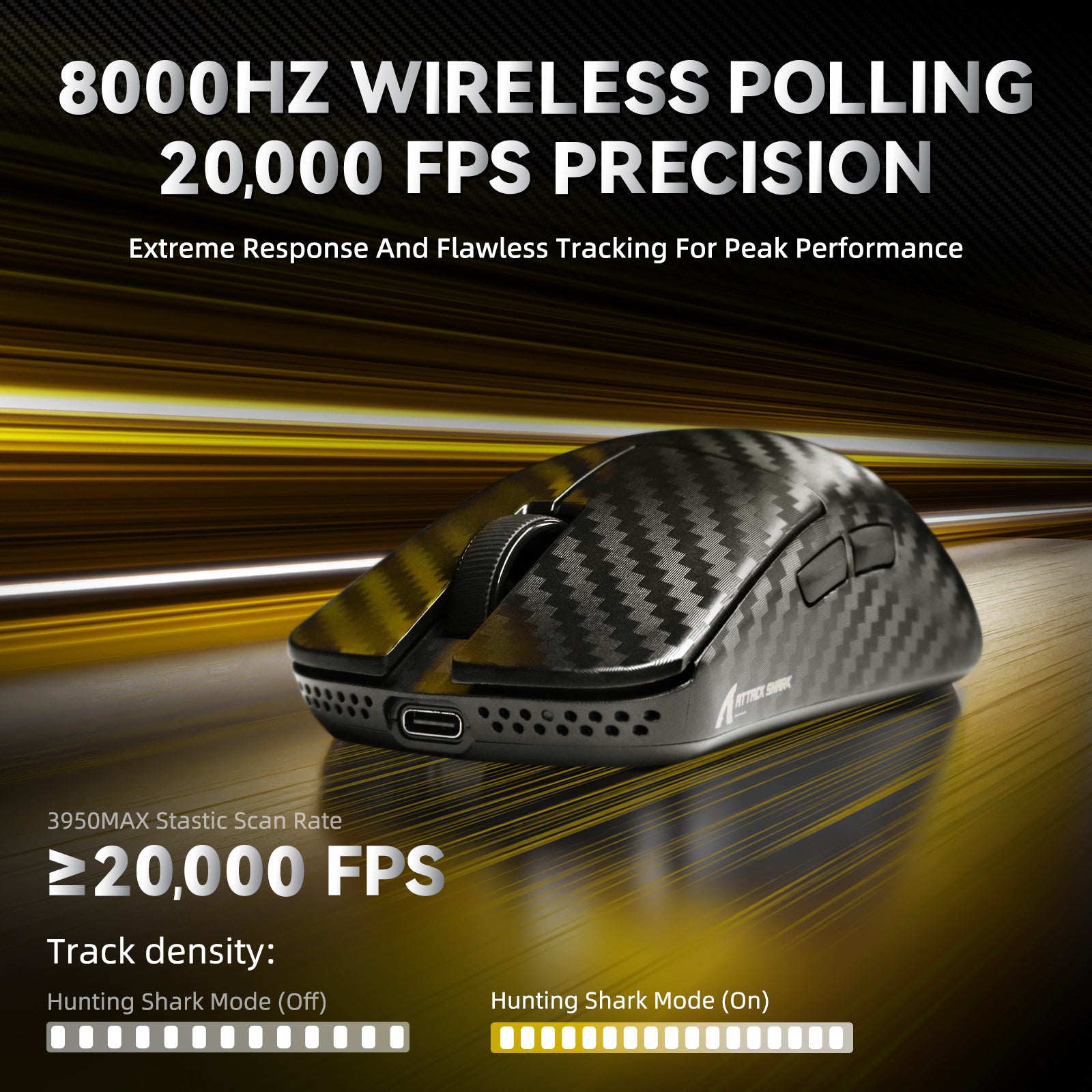Souris de jeu sans fil 8K ATTACK SHARK R11 ULTRA en fibre de carbone PAW3950MAX avec câble LED C06 Ultra