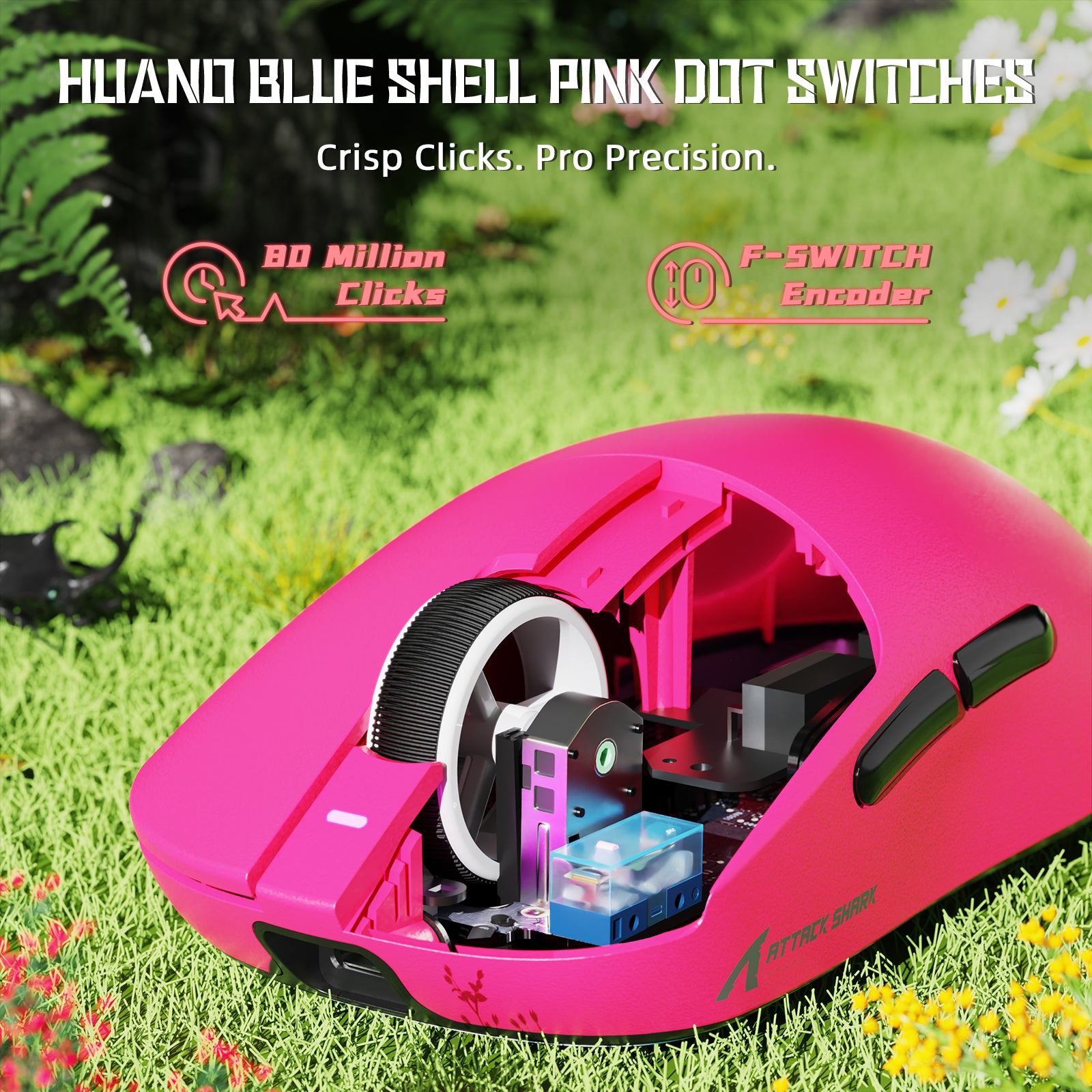 ATTACK SHARK X8SE Kabellose Tri-Mode-Gaming-Maus, 25.000 DPI, ultraleicht