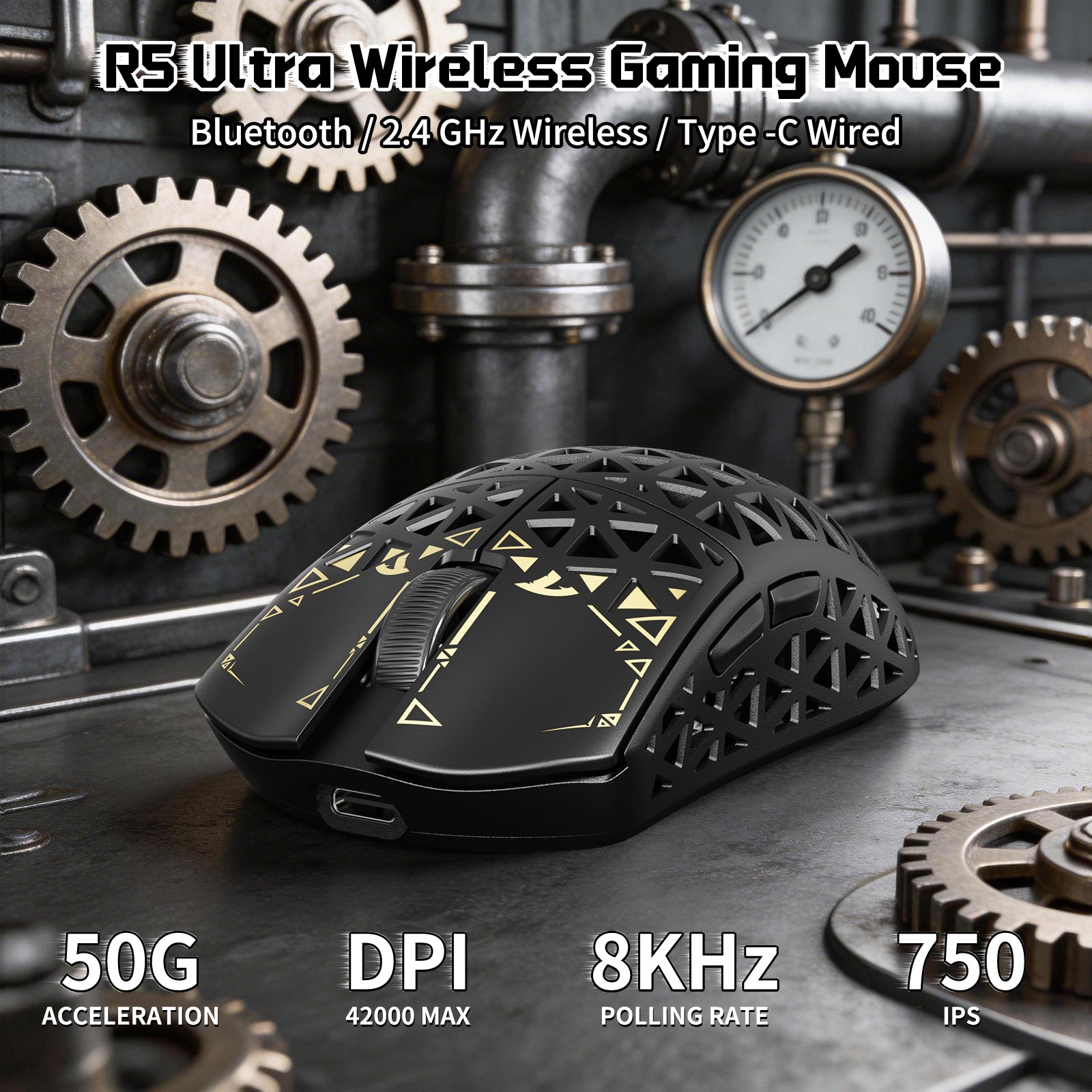 ATTACK SHARK R68 HE & R5 ULTRA カーボンファイバーゲーミングバンドル（C01ULTRAコイルケーブル付き）