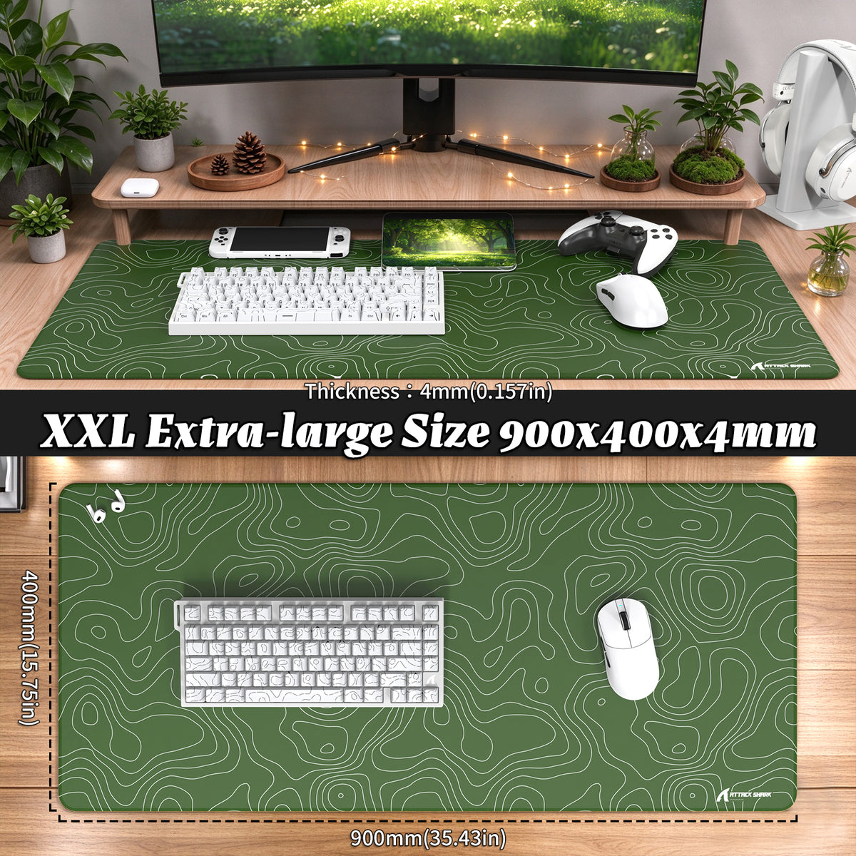 Tapis de Souris Gaming eSport ATTACK SHARK CM02PRO (900x400x4 MM)
