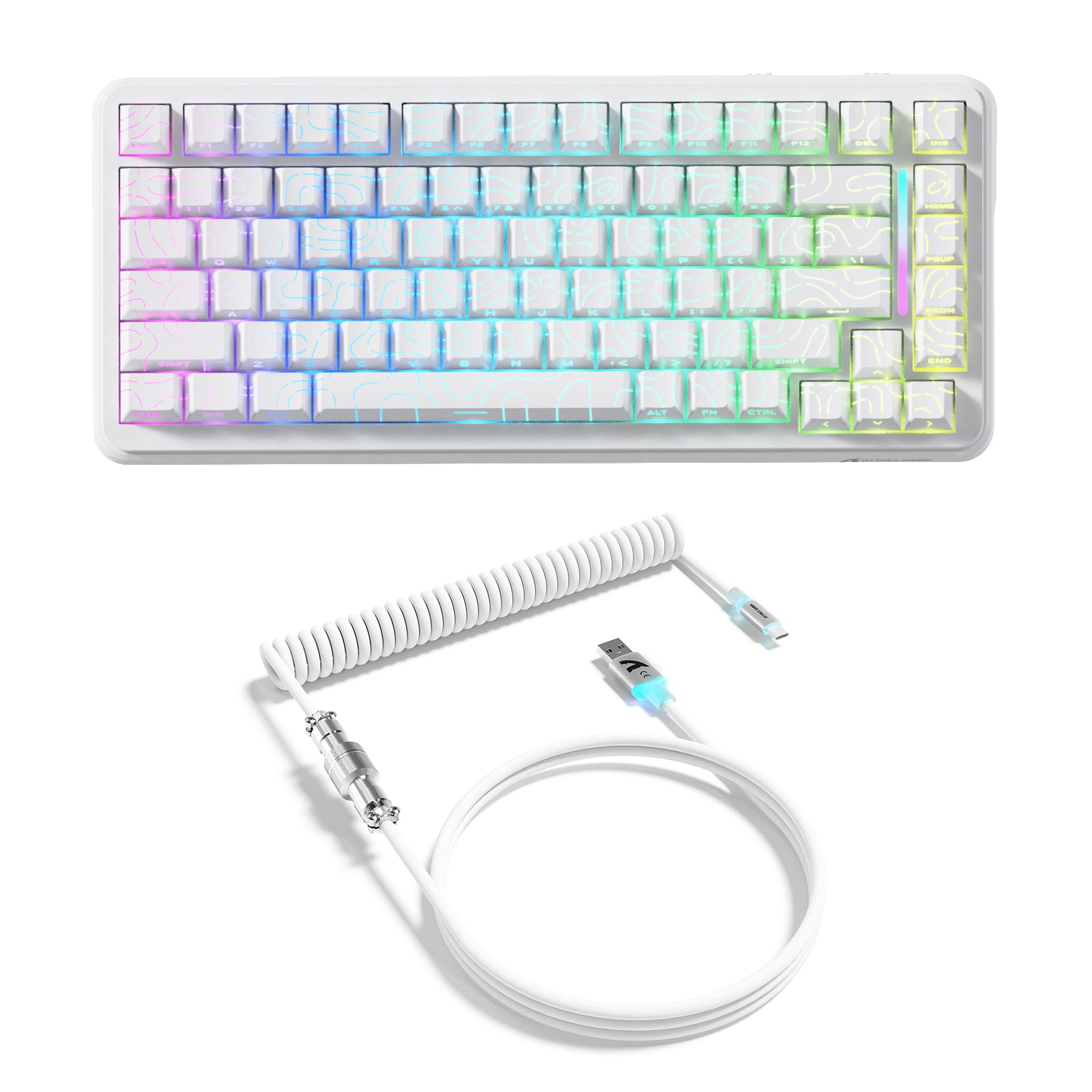 ATTACK SHARK X82PRO HE Magnetic Keyboard With C01Ultra RGB Coiled Cable