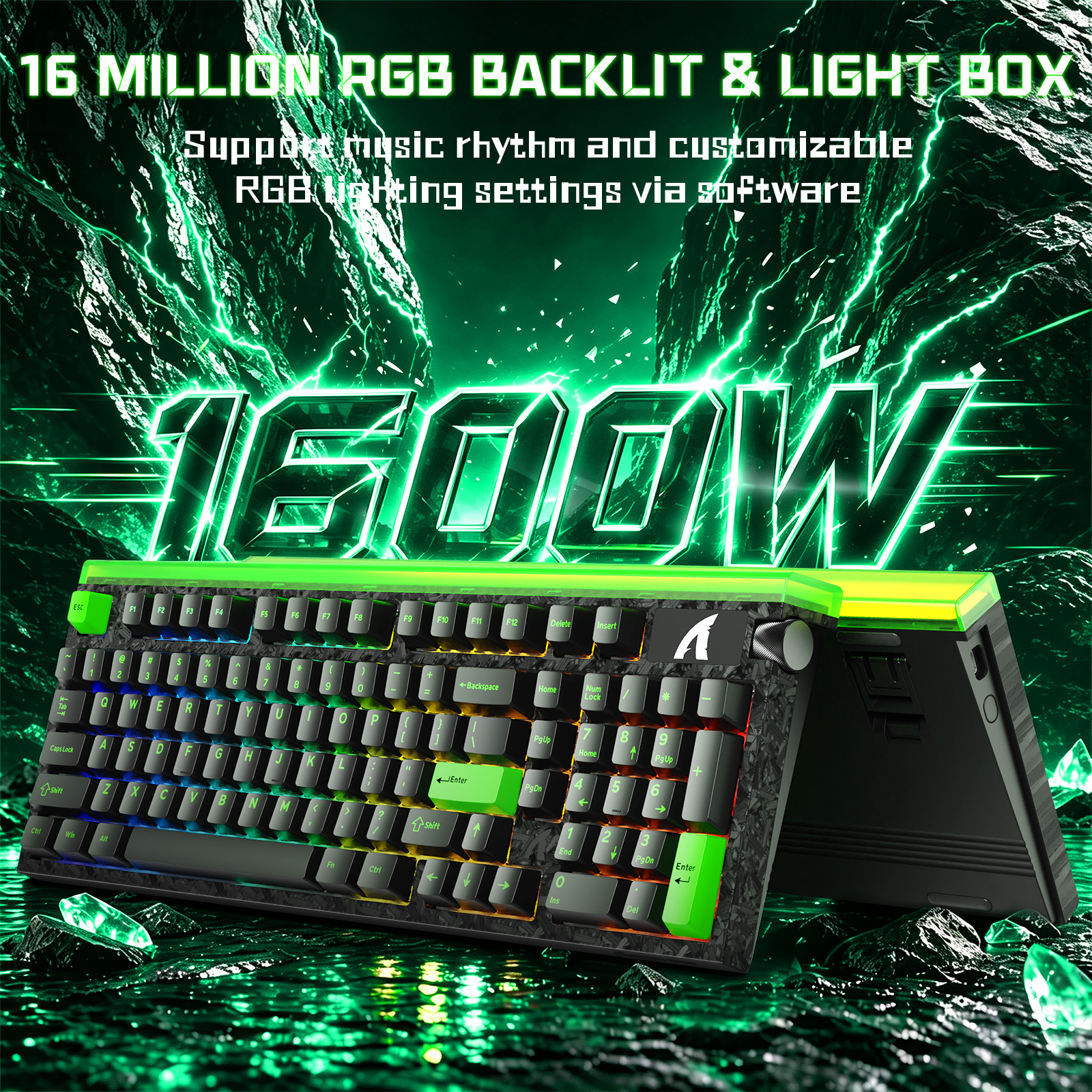 ATTACK SHARK R98 HE カーボンファイバー有線ラピッドトリガー磁気スイッチキーボード C01 Ultra RGB コイルケーブル付き