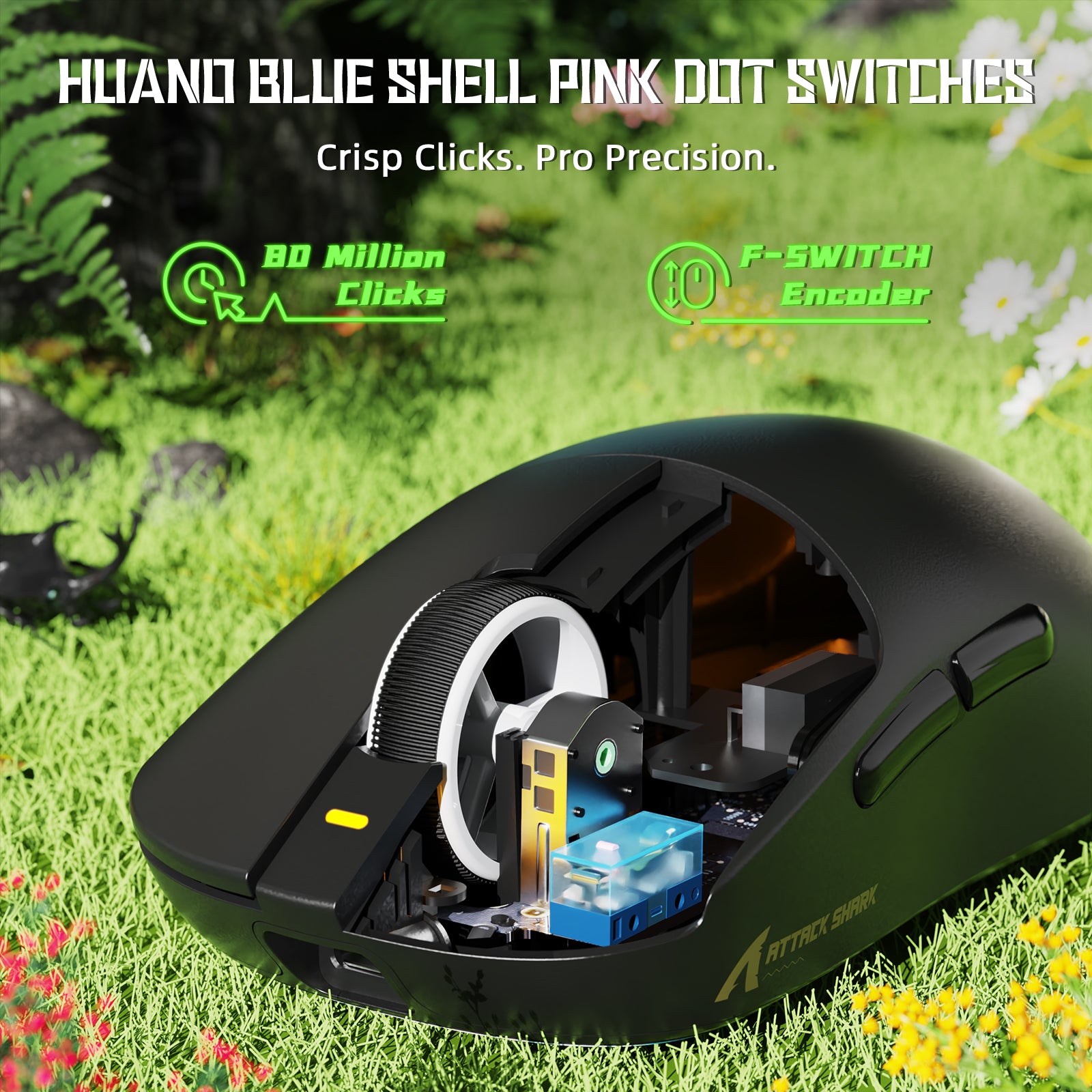 ATTACK SHARK X8SE Kabellose Tri-Mode-Gaming-Maus, 25.000 DPI, ultraleicht