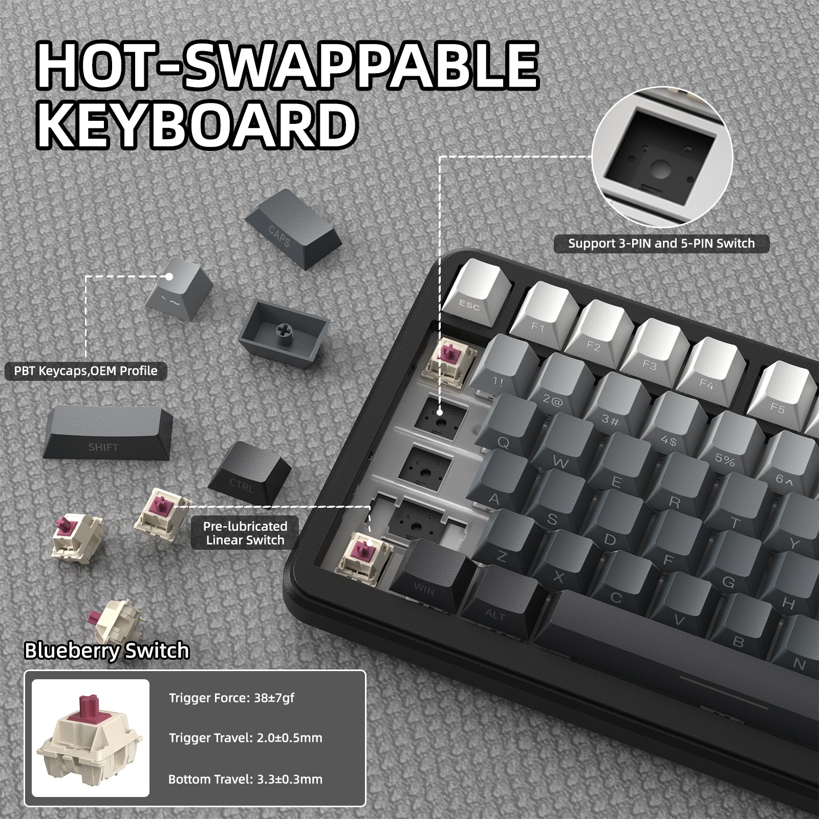 ATTACK SHARK X85PRO Tri-mode Gasket Mechanical Keyboard