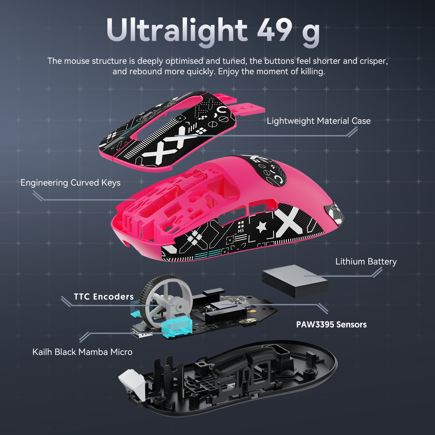 ATTACK SHARK X3 Wireless Gaming Mouse PAW3395 Superlight