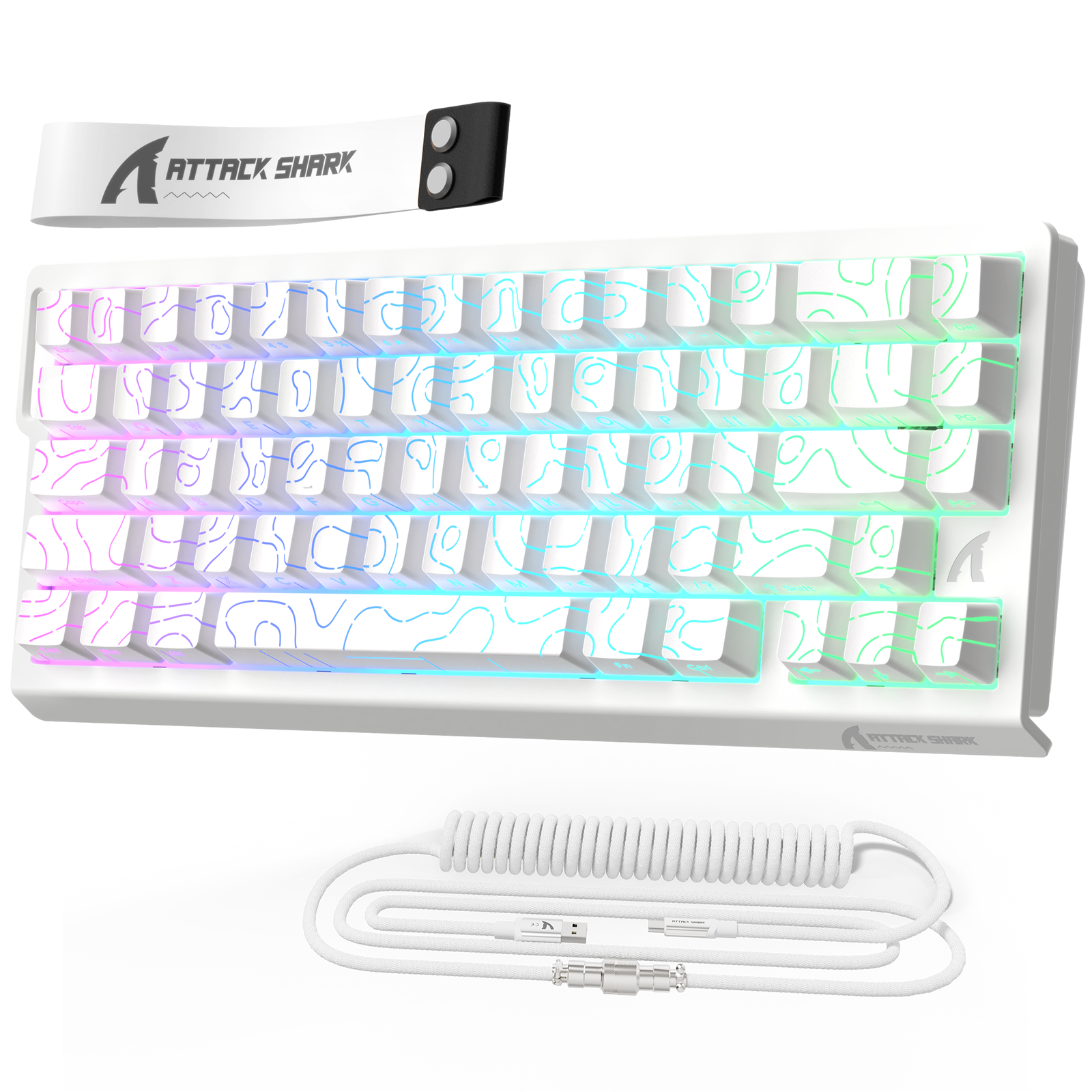 ATTACK SHARK X68 HE Rapid Trigger Keyboard Magnetic Switch with C01PRO Coiled Cable