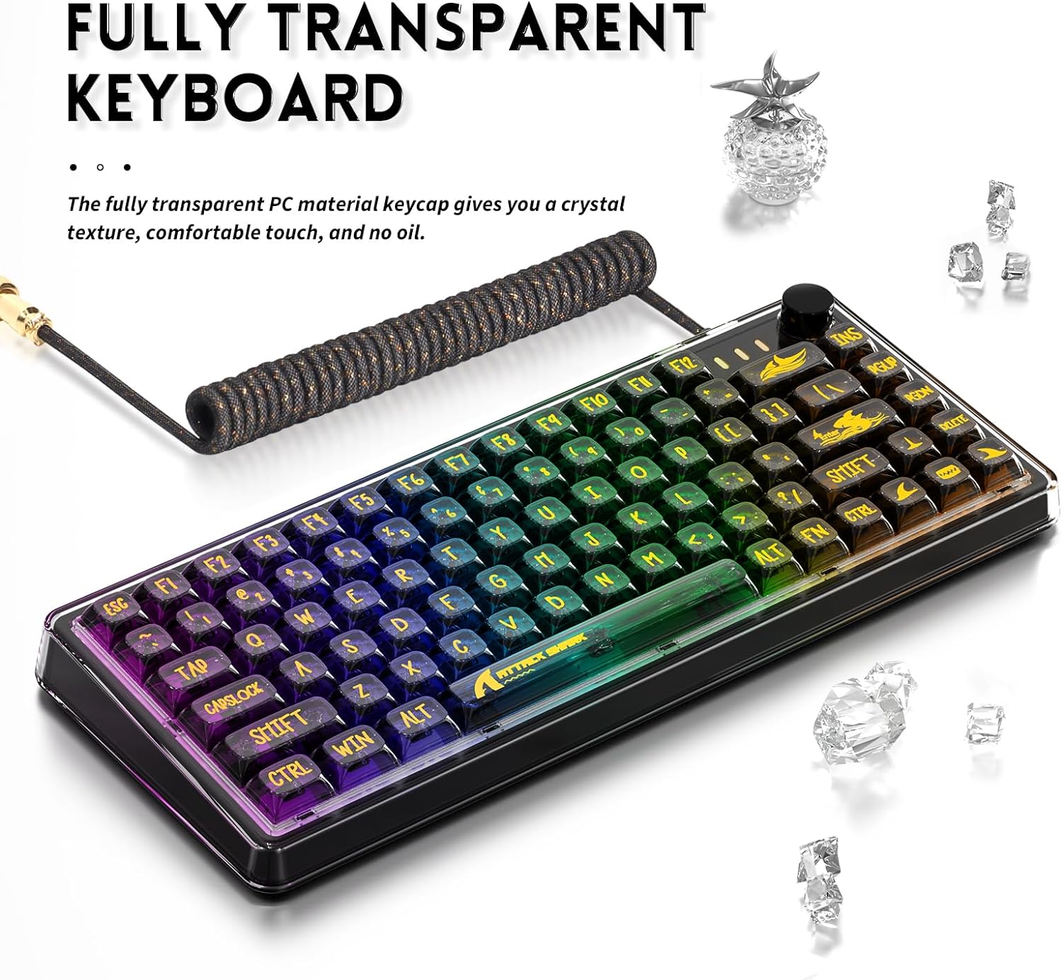 ATTACK SHARK K75 Transparent Mechanical Keyboard