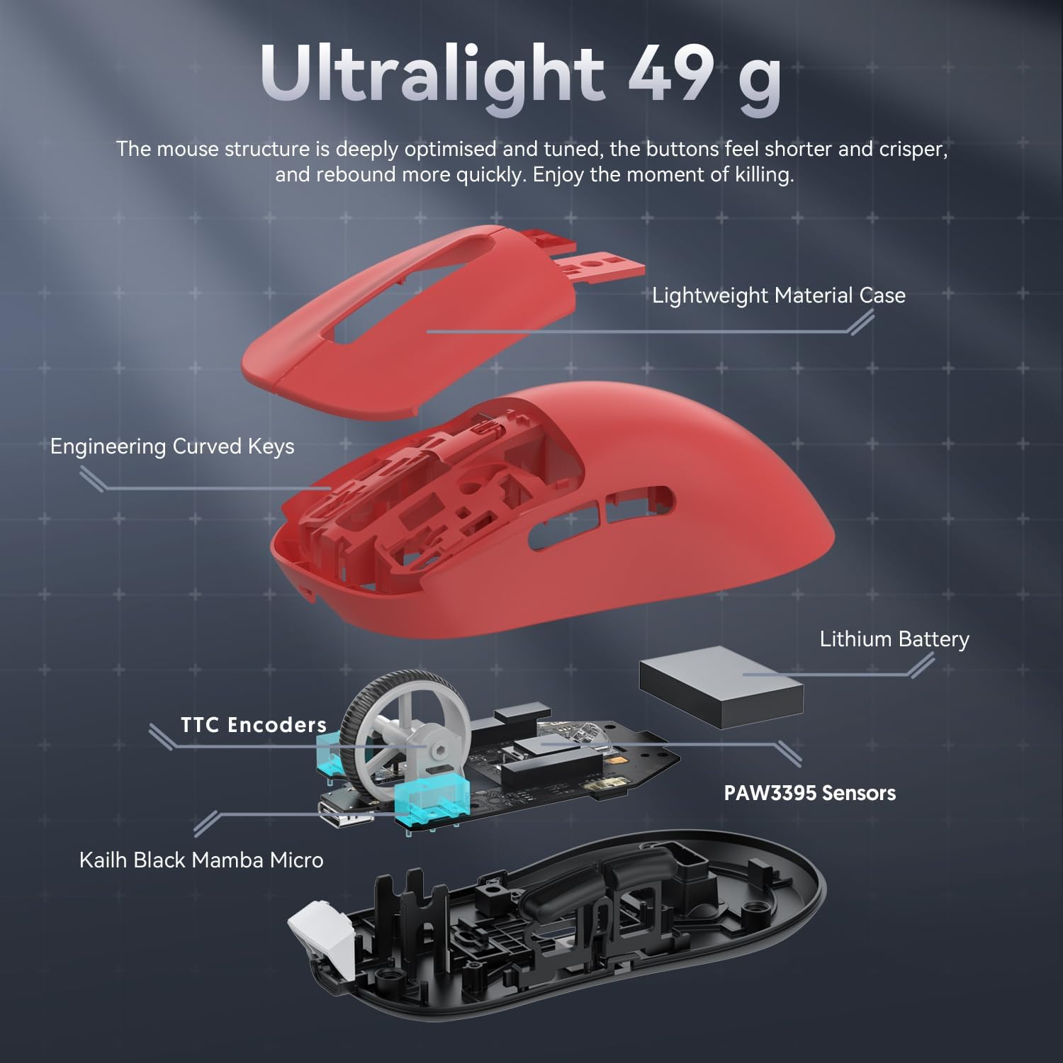 ATTACK SHARK X3 Wireless Gaming Mouse PAW3395 Superlight