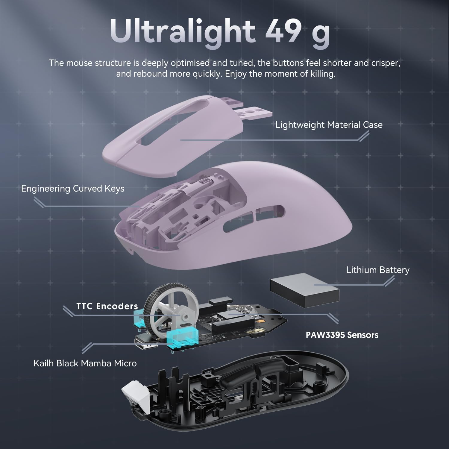 ATTACK SHARK X3 Wireless Gaming Mouse PAW3395 Superlight