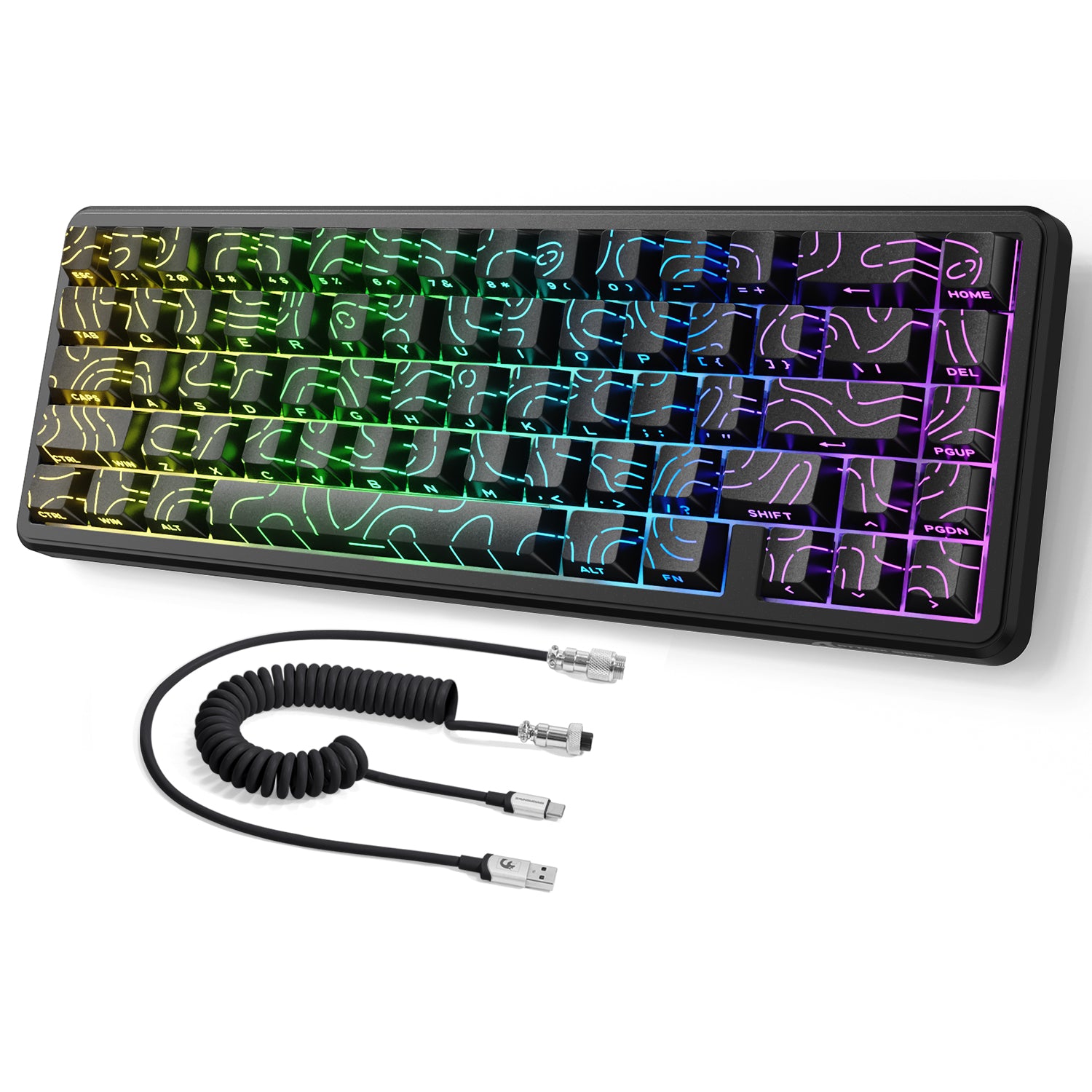 ATTACK SHARK X65 HE Magnetic Switch Rapid Trigger Keyboard With 8Khz Coiled Cable