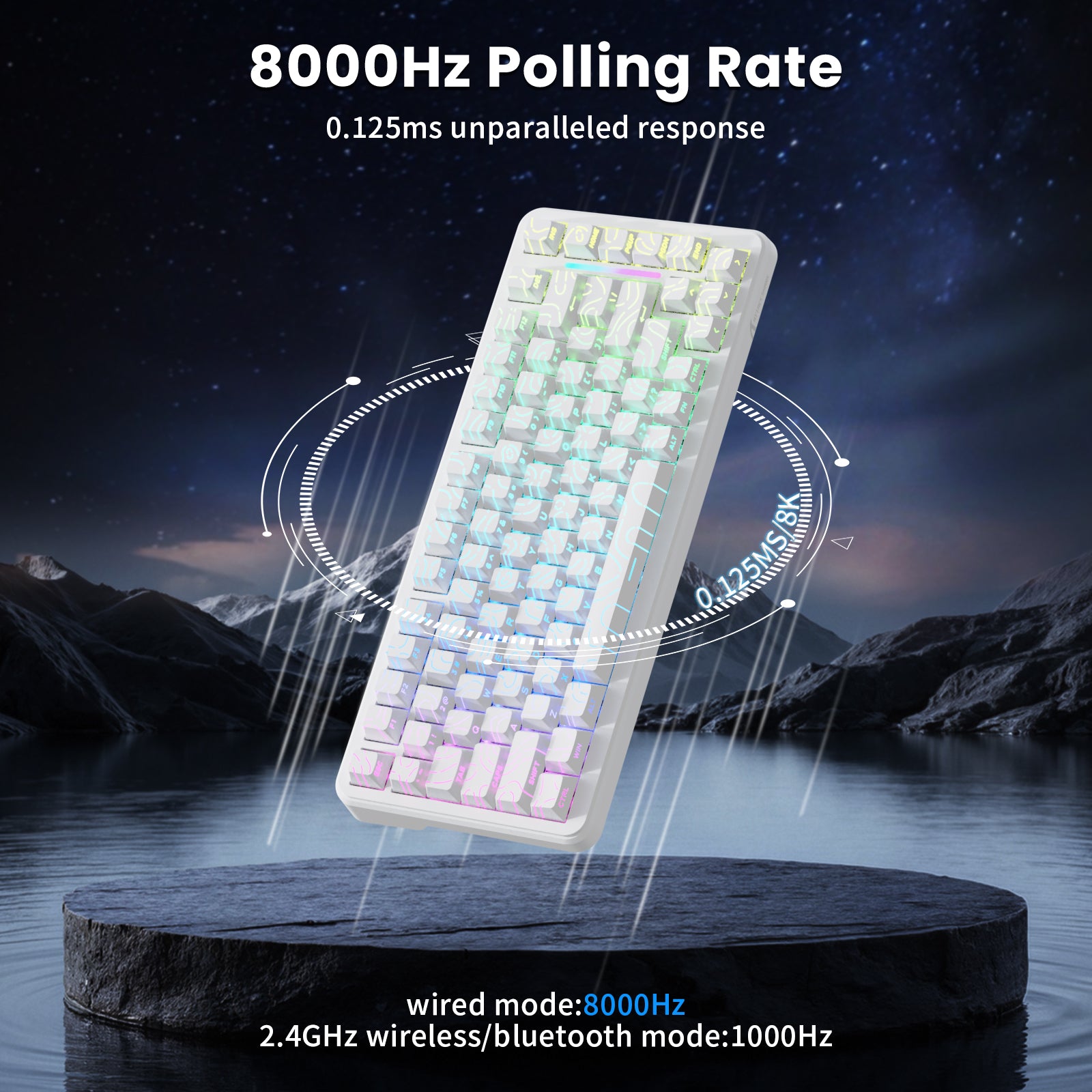 Clavier magnétique ATTACK SHARK X82PRO HE avec câble spiralé C01Ultra RGB