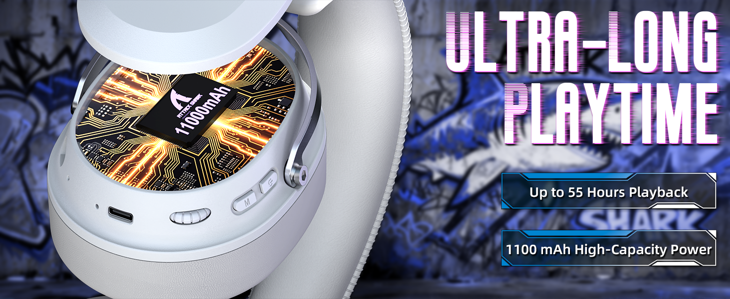 ATTACK SHARK L30 Pro Wireless Gaming Headset with 2.4Ghz/BT/Wired, Long Battery Life with Detachable Microphone 7.1 Surround Sou