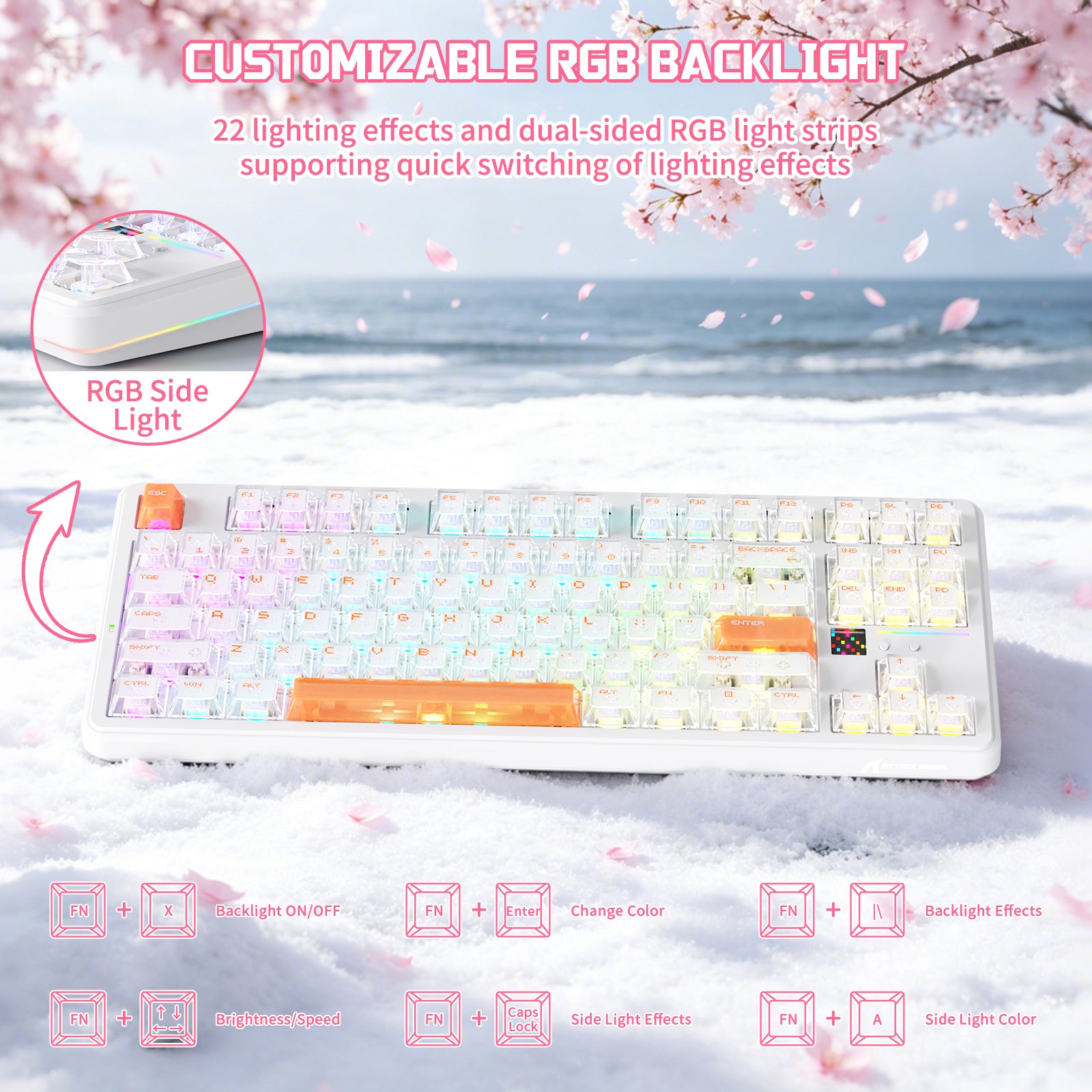 ATTACK SHARK X87 ULTRA ワイヤレス メカニカルキーボード 8K ワイヤレスレシーバー付き