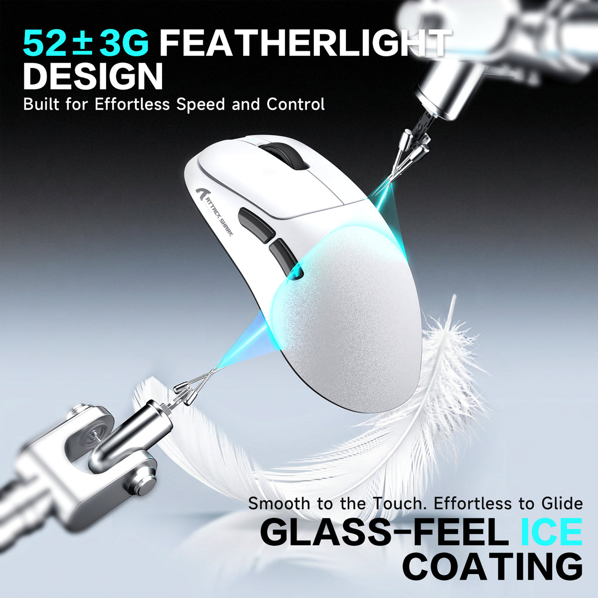 ATTACK SHARK V2 AIR PAW3955MAX Ergonomic Wireless Gaming Mouse