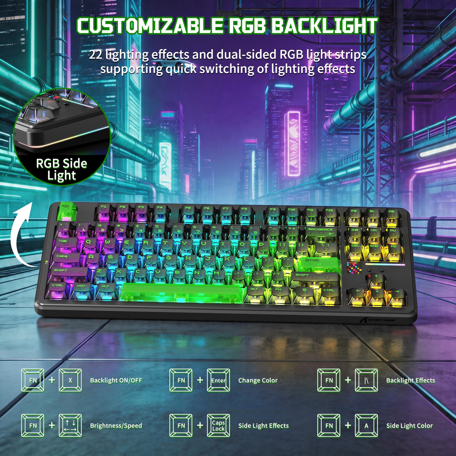 ATTACK SHARK X87 ULTRA ワイヤレス メカニカルキーボード 8K ワイヤレスレシーバー付き