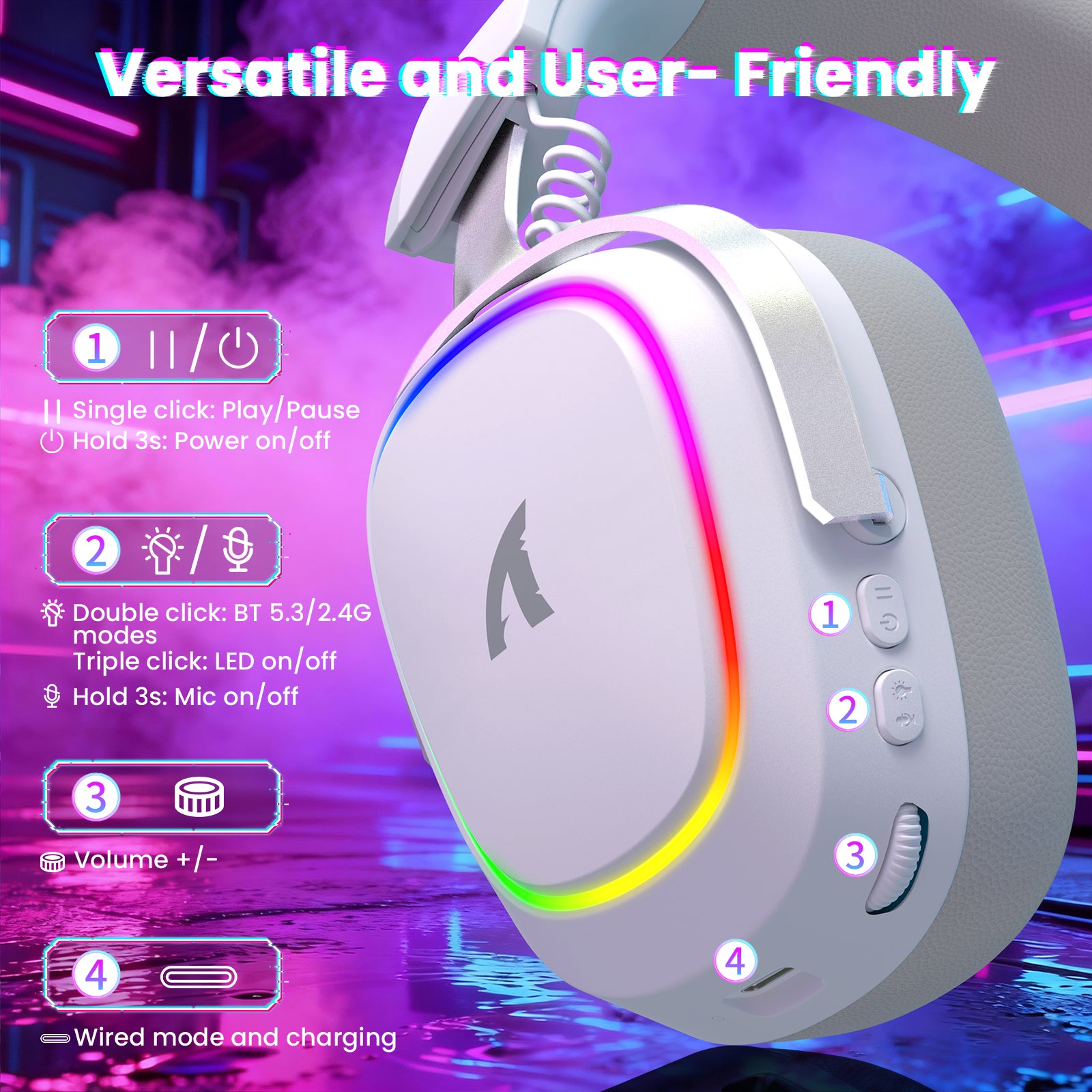 ATTACK SHARK G800 Kabelloses Gaming-Headset