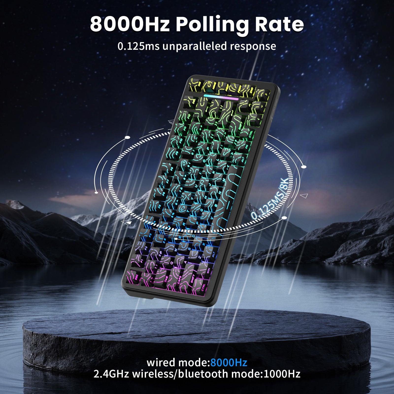 Clavier magnétique ATTACK SHARK X82PRO HE avec câble spiralé C01Ultra RGB