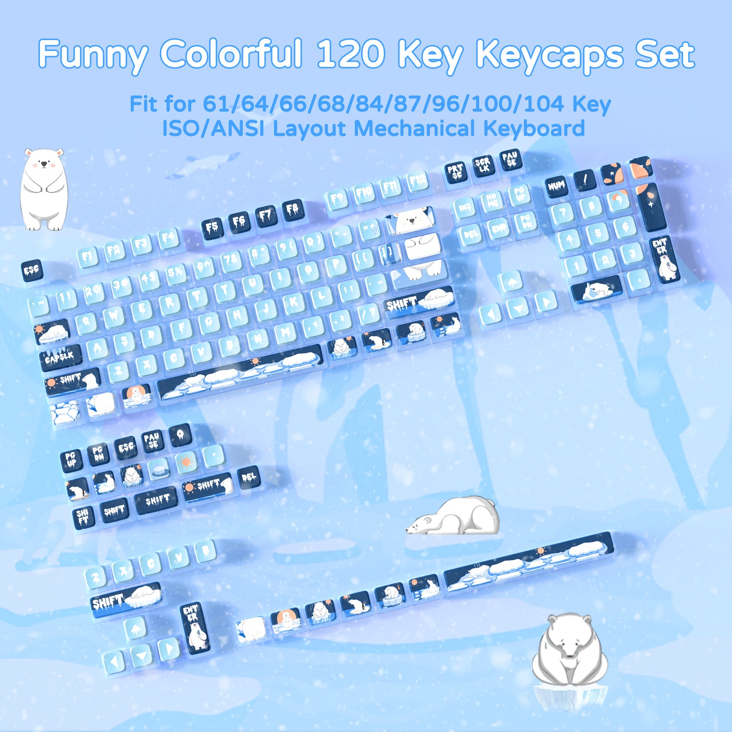 ATTACK SHARK 120 Keys PBT Dye-Sublimation Pudding Keycaps Set