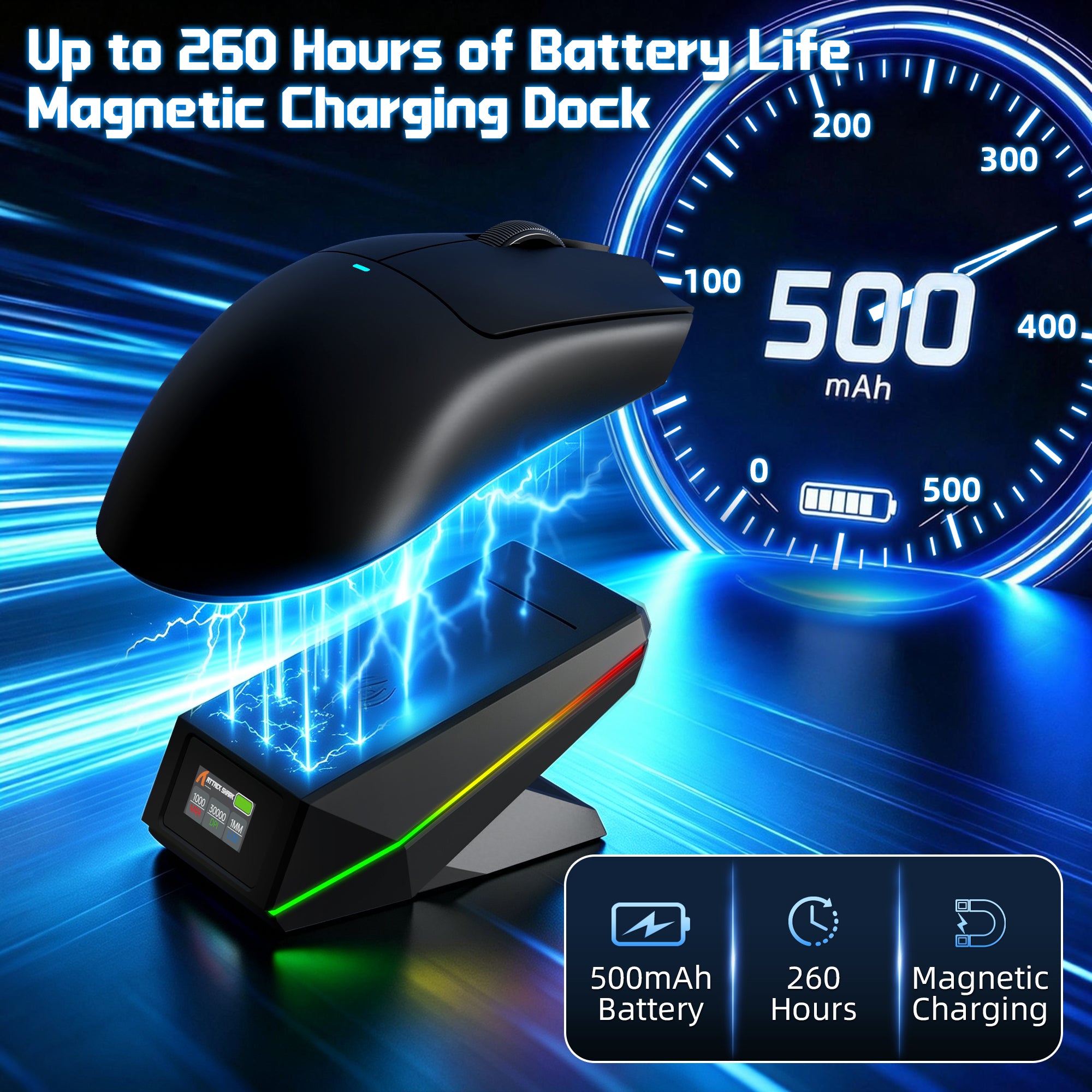 ATTACK SHARK X11 PRO V2 Wireless Gaming Mouse with TFT Display Charging Dock