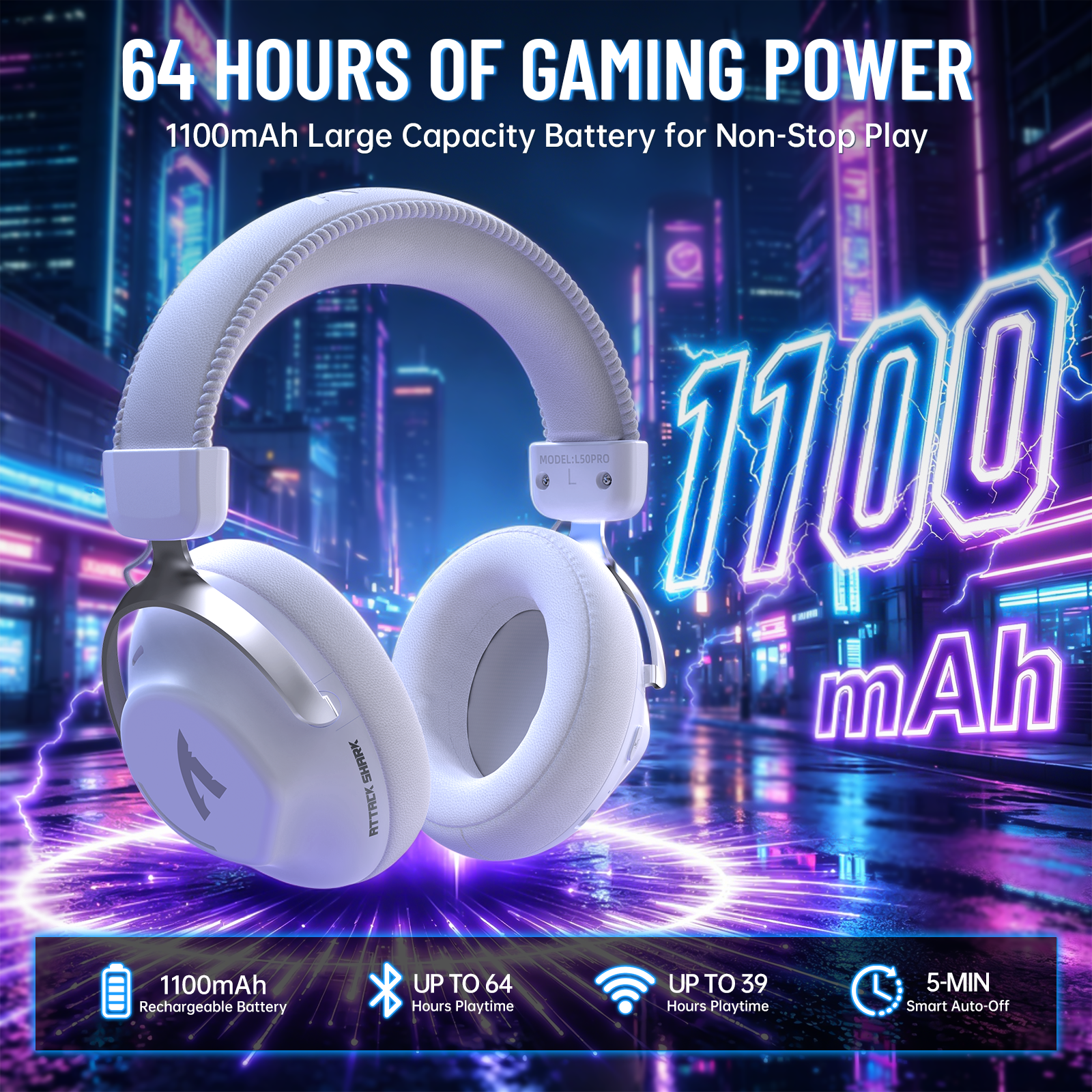 ATTACK SHARK L50PRO Tri-Mode Wireless Gaming Headset