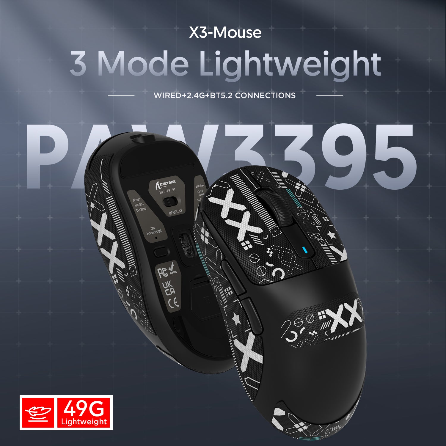 ATTACK SHARK X68HE Magnetic Keyboard with X3 Gaming Mouse Set