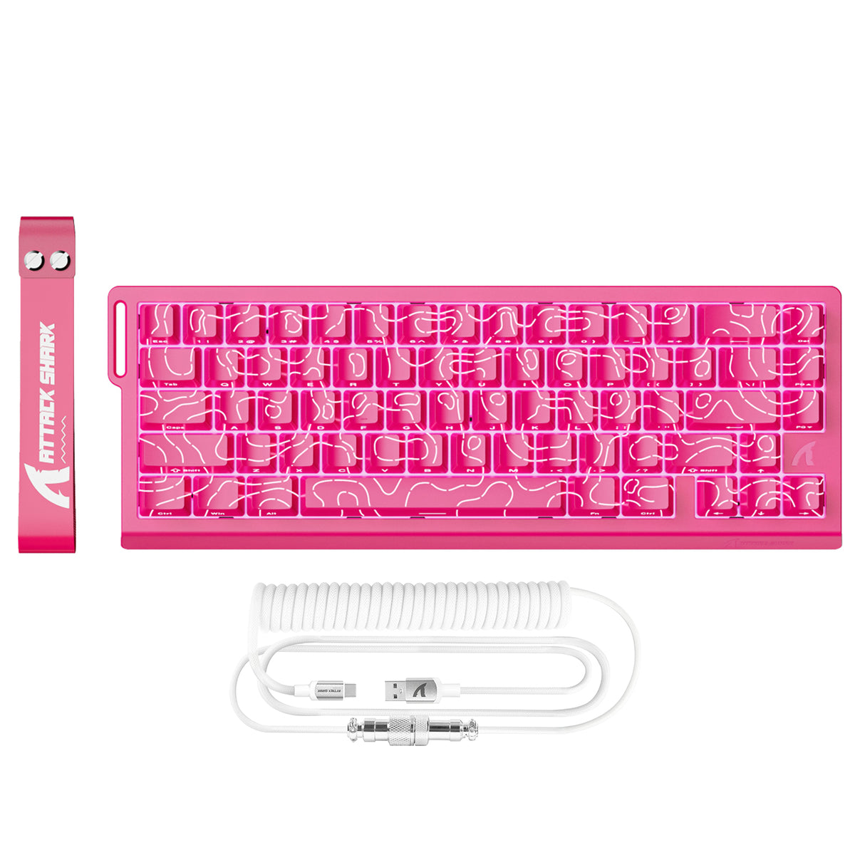 ATTACK SHARK X68 HE Rapid Trigger Tastatur Magnetischer Schalter mit C01PRO Spiralkabel