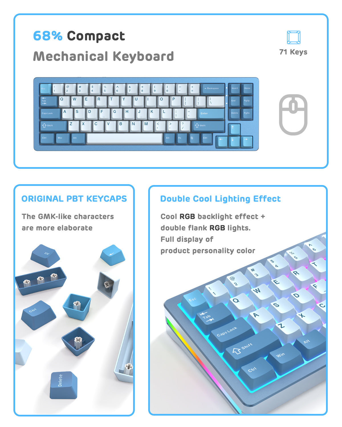 ATTACK SHARK x XINMENG M71 Knob CNC Aluminum Wireless Mechanical Keyboard